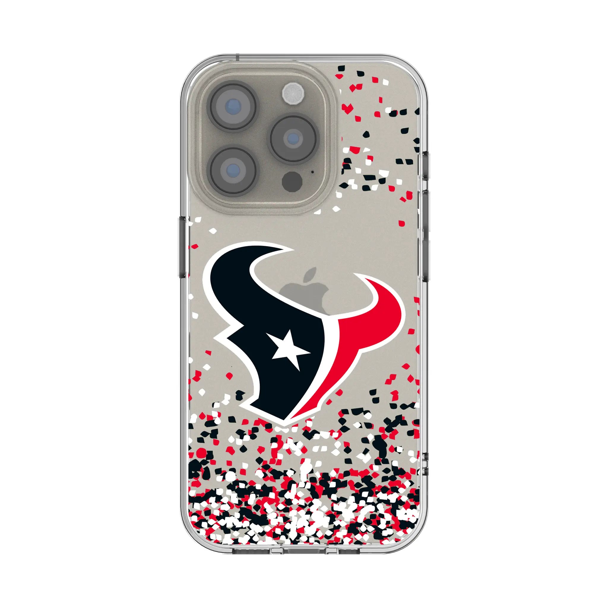 Houston Texans Confetti Clear Phone Case for Apple iPhone