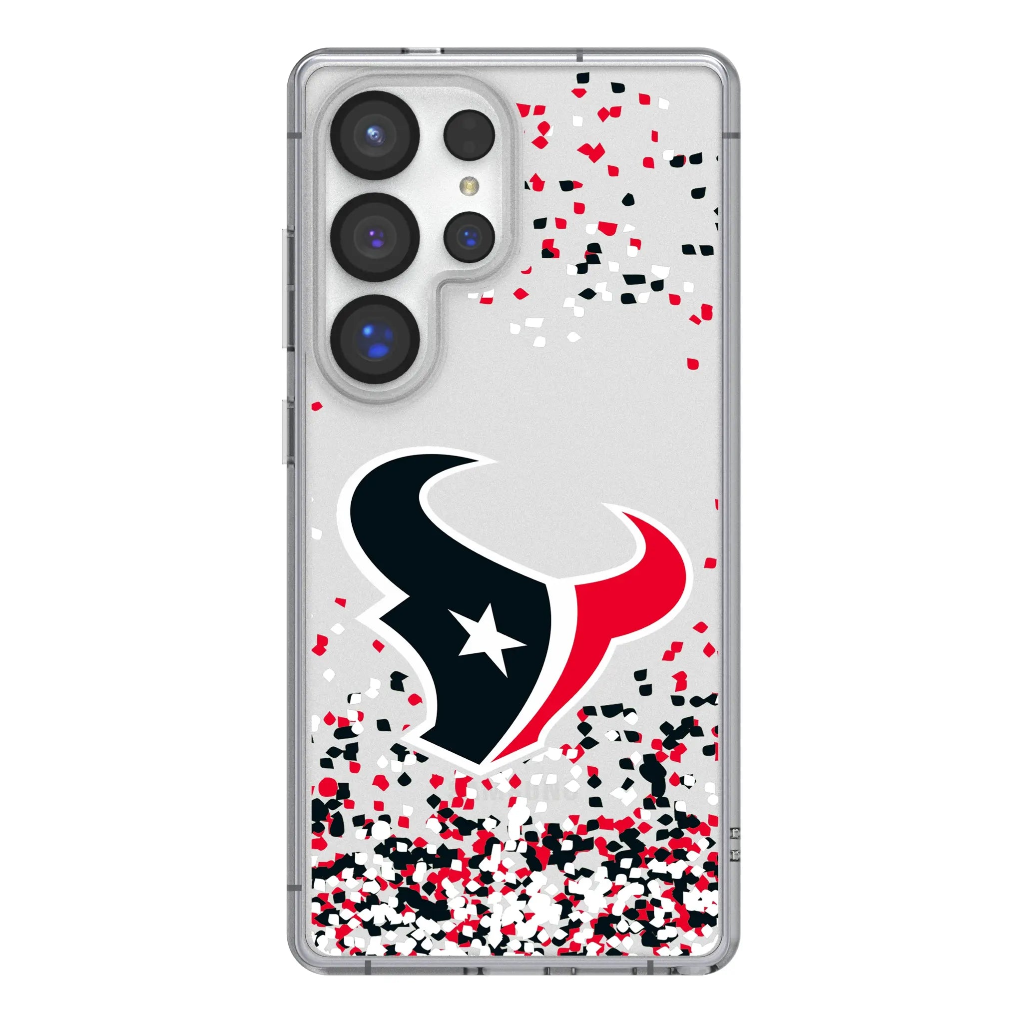 Houston Texans Confetti Clear Phone Case for Samsung Galaxy