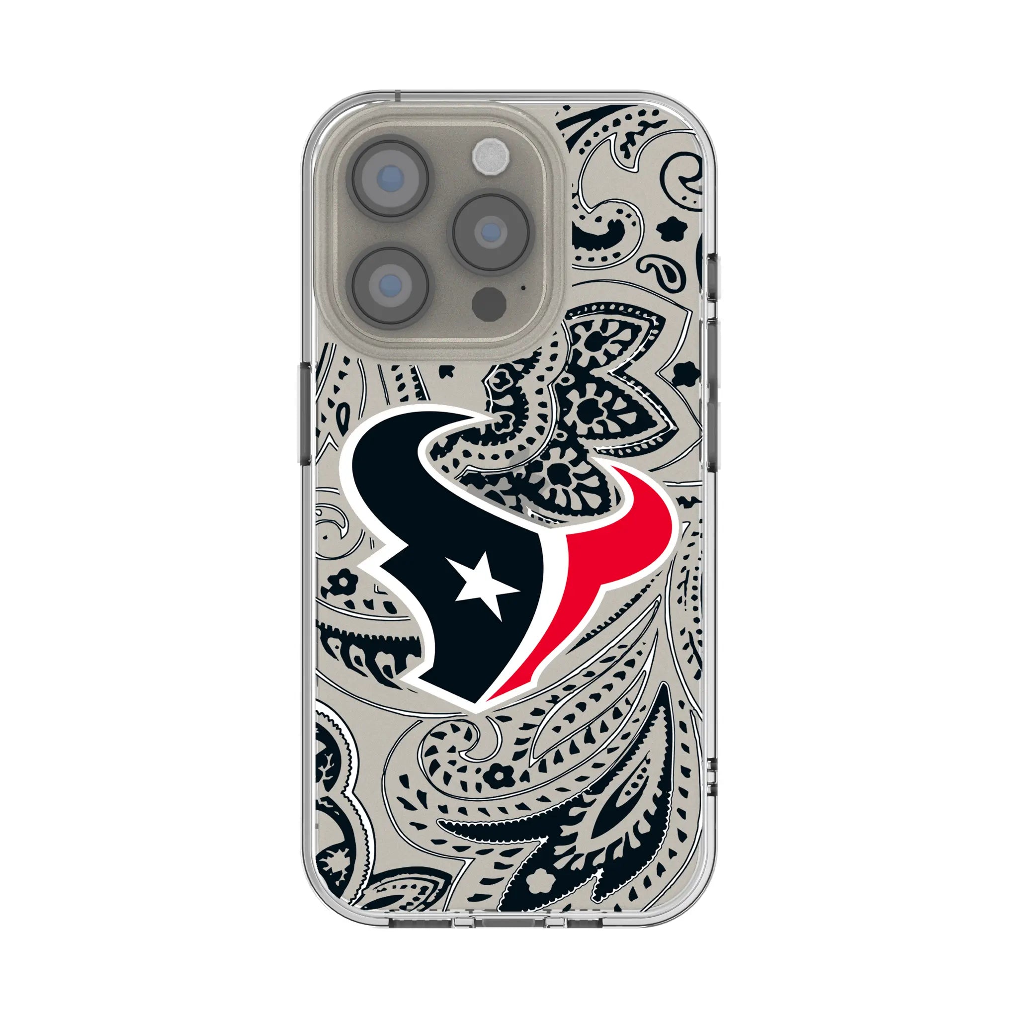 Houston Texans Paisley Clear Phone Case for Apple iPhone