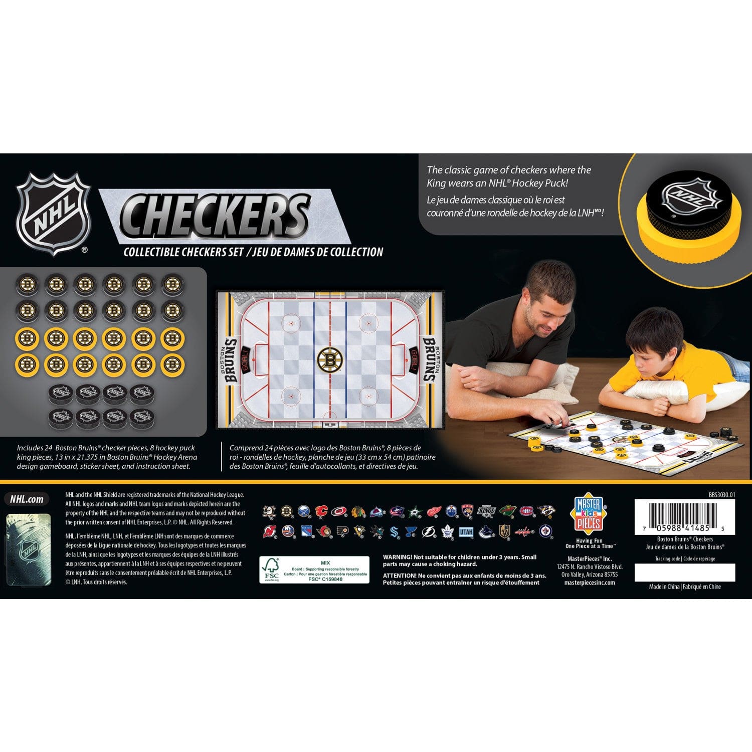 Boston Bruins Checkers Game - Sports Gifts, Sports Memorabilia, Sports Collectibles, Fan Shop