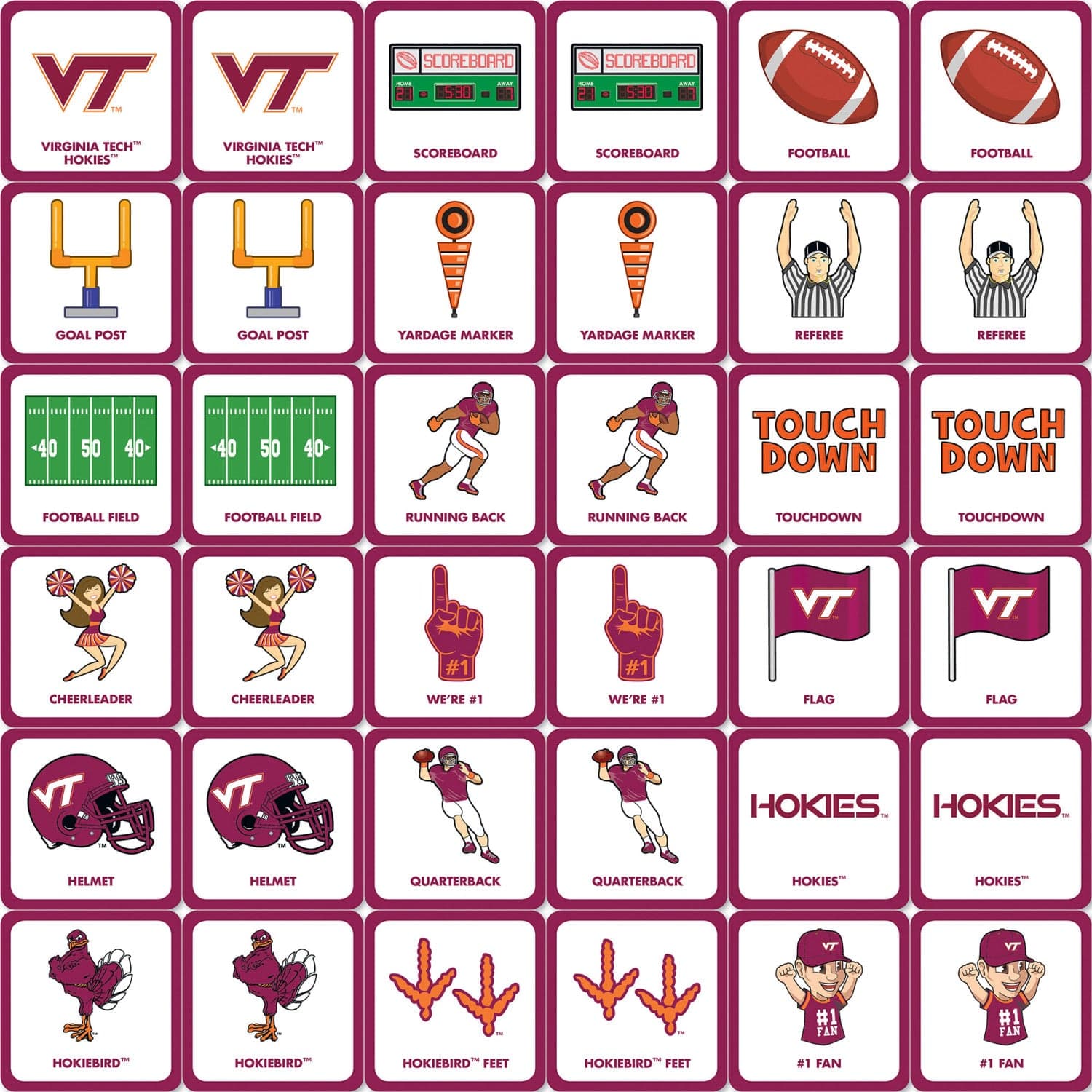 Virginia Tech Hokies Memory Matching Game - Sports Gifts, Sports Memorabilia, Sports Collectibles, Fan Shop