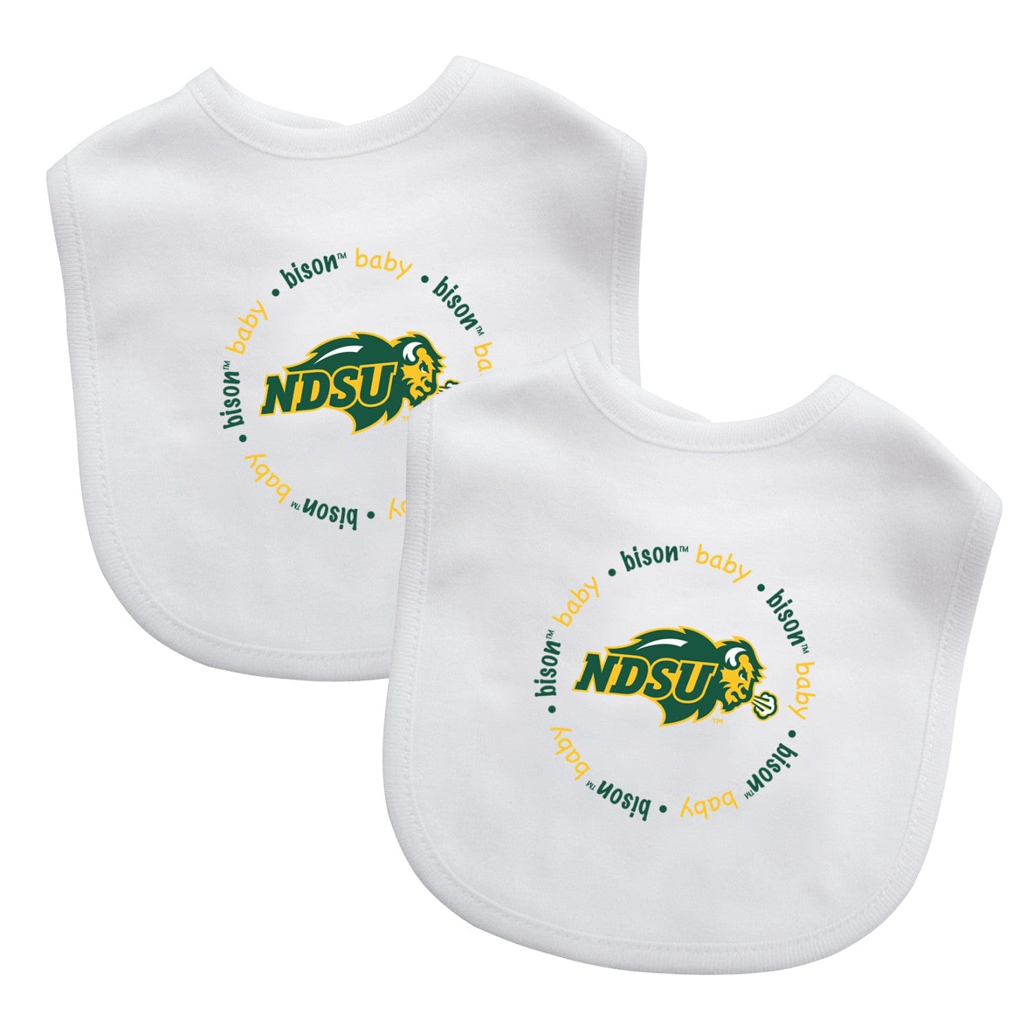 North Dakota State Bison Baby Bibs 2-Pack - Sports Gifts, Sports Memorabilia, Sports Collectibles, Fan Shop