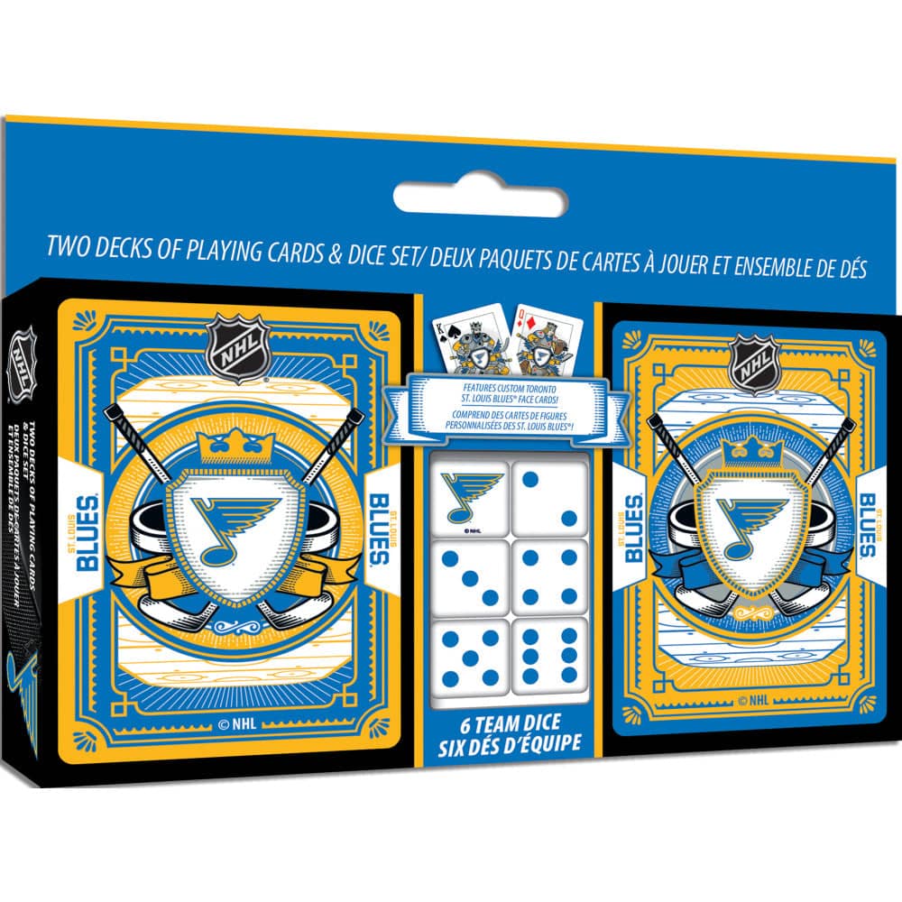 St. Louis Blues 2-Pack Playing Cards & Dice Set - Sports Gifts, Sports Memorabilia, Sports Collectibles, Fan Shop