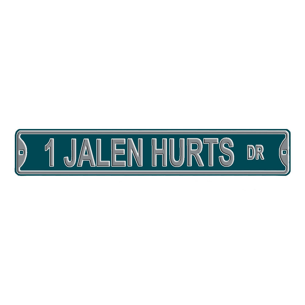 Philadelphia Eagles - 1 JALEN HURTS DR - Embossed Steel Street Sign