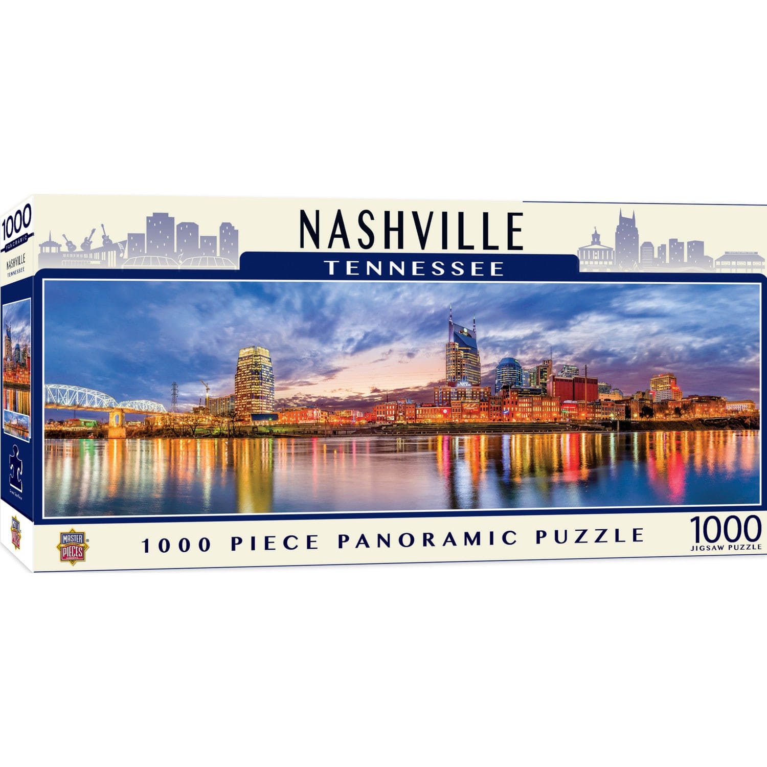 Panoramic Jigsaw Puzzle of Nashville, Tennessee - 1000 Pieces - Sports Gifts, Sports Memorabilia, Sports Collectibles, Fan Shop