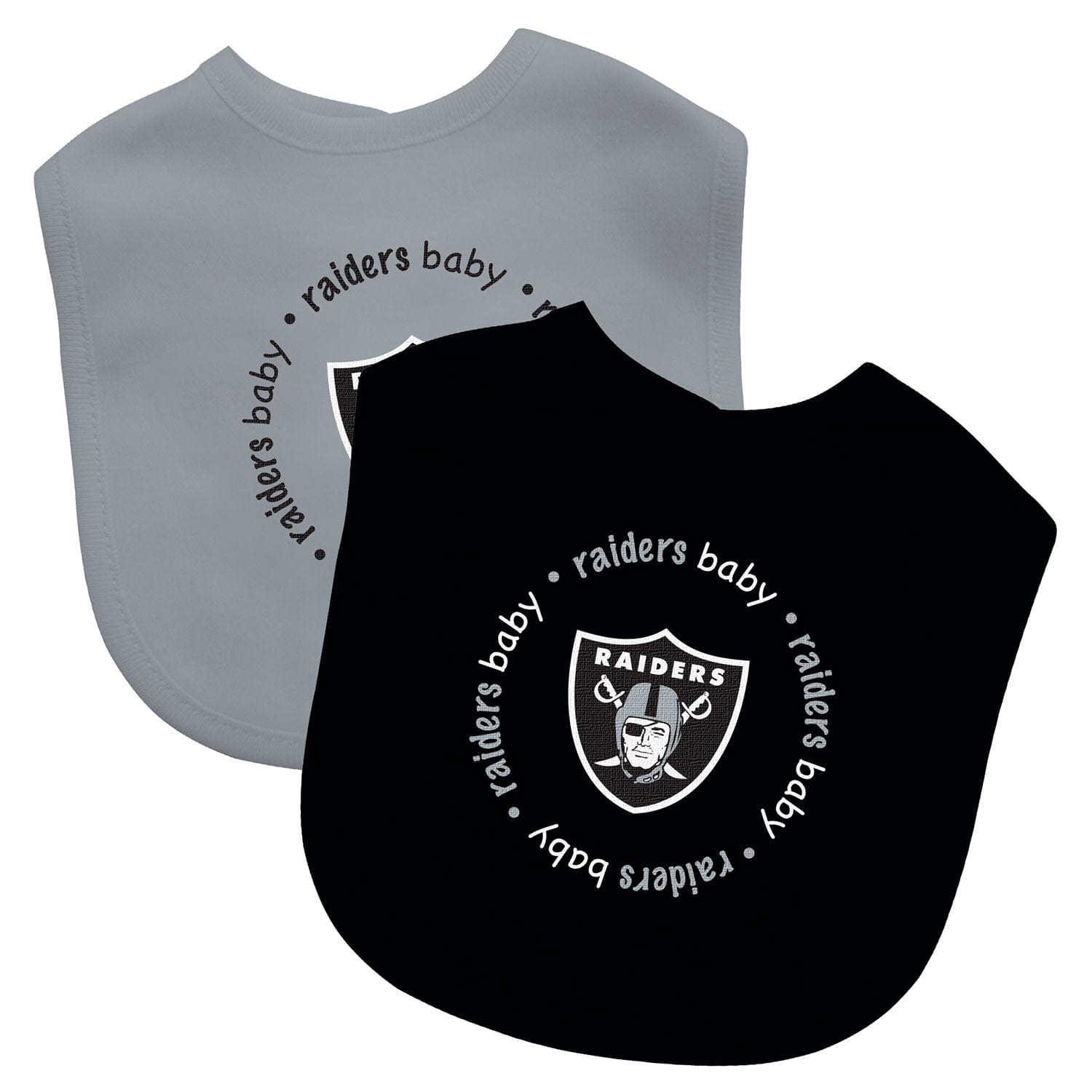 Las Vegas Raiders Baby Bibs 2-Pack - Black & Gray - Sports Gifts, Sports Memorabilia, Sports Collectibles, Fan Shop