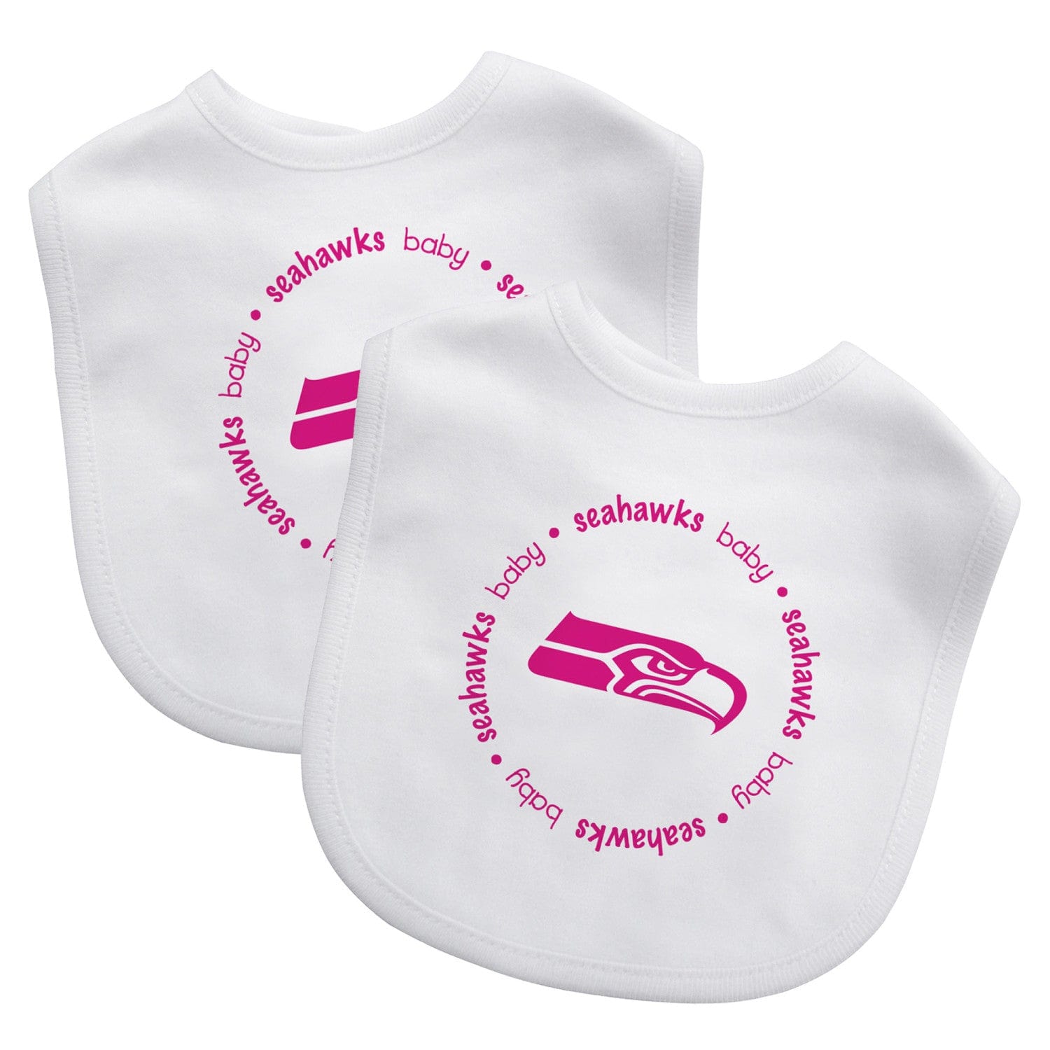 Seattle Seahawks Baby Bibs 2-Pack with Pink Logo - Sports Gifts, Sports Memorabilia, Sports Collectibles, Fan Shop