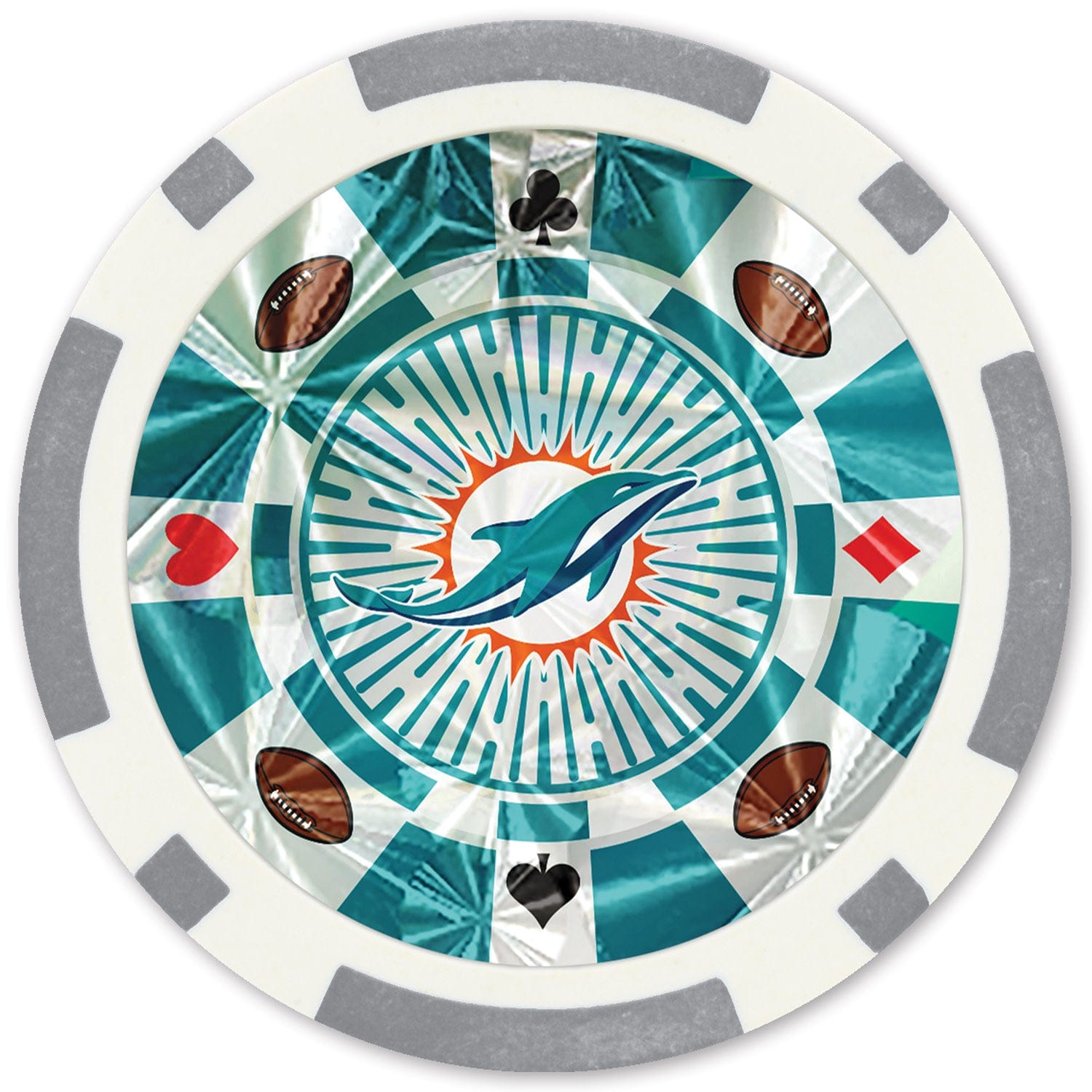 Miami Dolphins 20 Piece Poker Chip Set - Sports Gifts, Sports Memorabilia, Sports Collectibles, Fan Shop