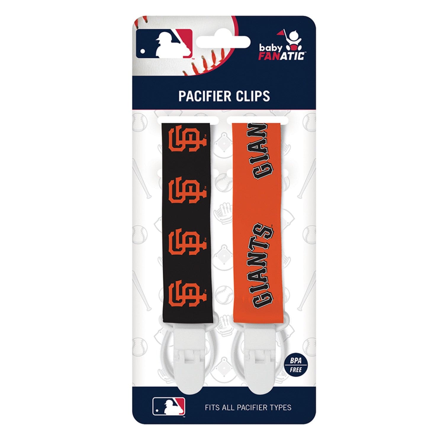 San Francisco Giants Pacifier Clip Set - 2-Pack - Sports Gifts, Sports Memorabilia, Sports Collectibles, Fan Shop