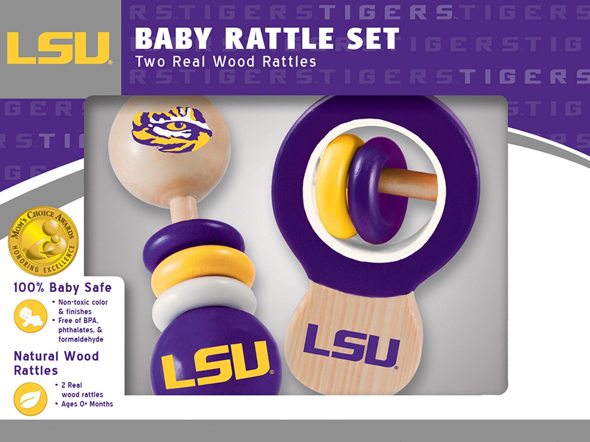 LSU Tigers Baby Rattles 2-Pack - Sports Gifts, Sports Memorabilia, Sports Collectibles, Fan Shop
