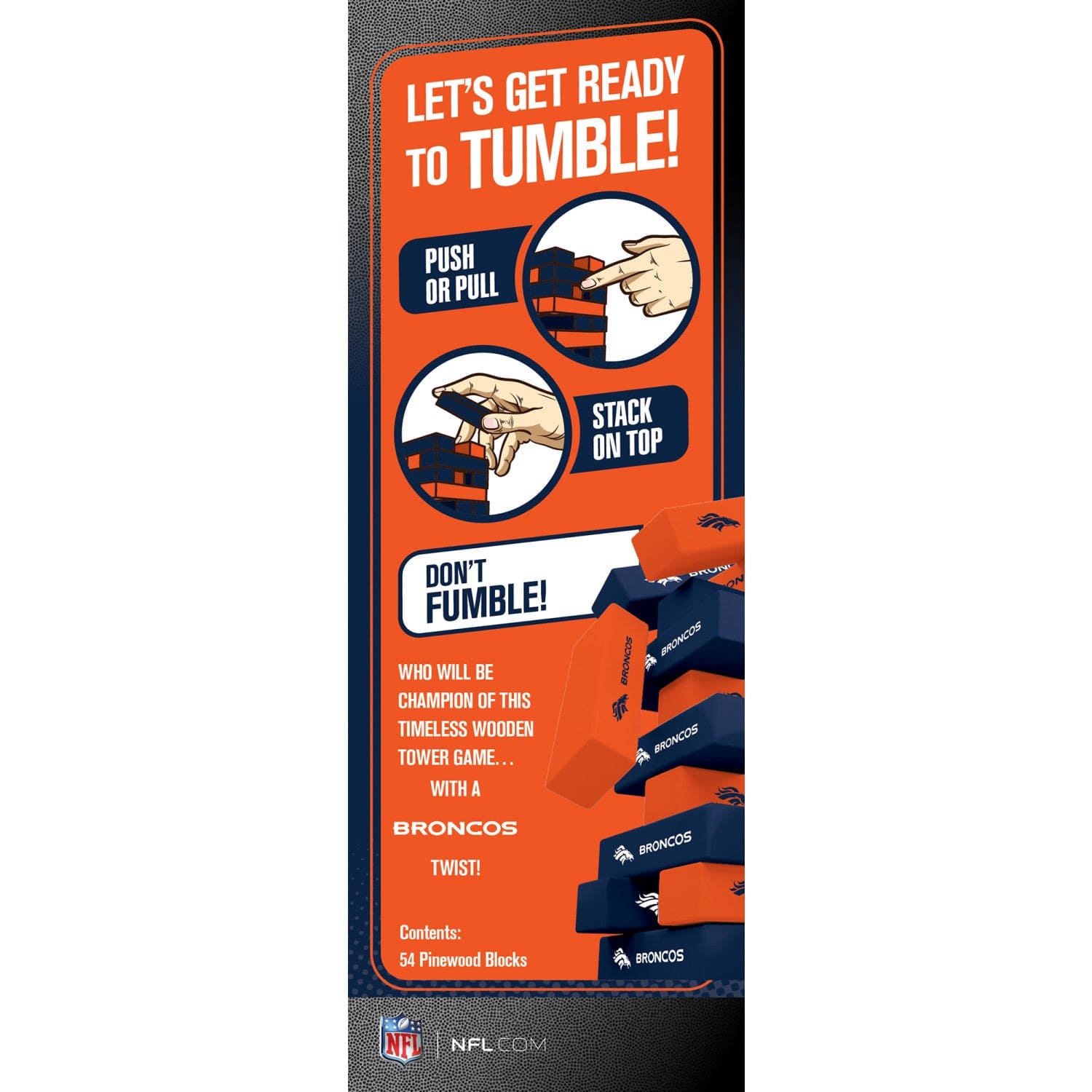 Denver Broncos Tumble Tower Game