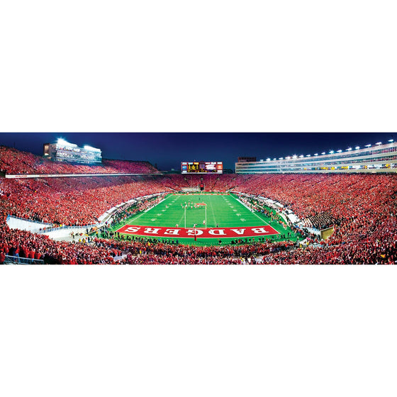 Wisconsin Badgers - 1000 Piece Panoramic Jigsaw Puzzle - End View - 757 Sports Collectibles