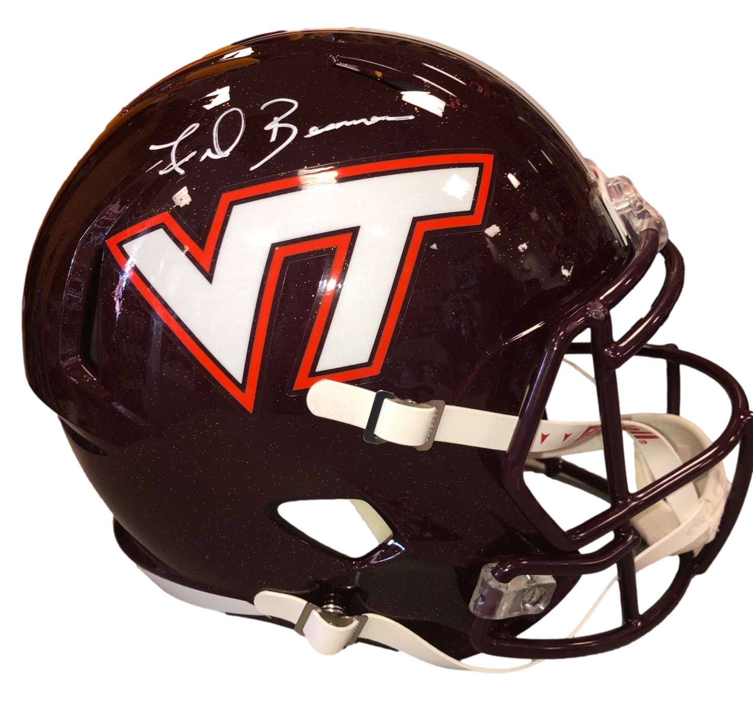 Virginia Tech Hokies Frank Beamer Signed Auto Maroon Full Size Replica Helmet - JSA W COA - 757 Sports Collectibles