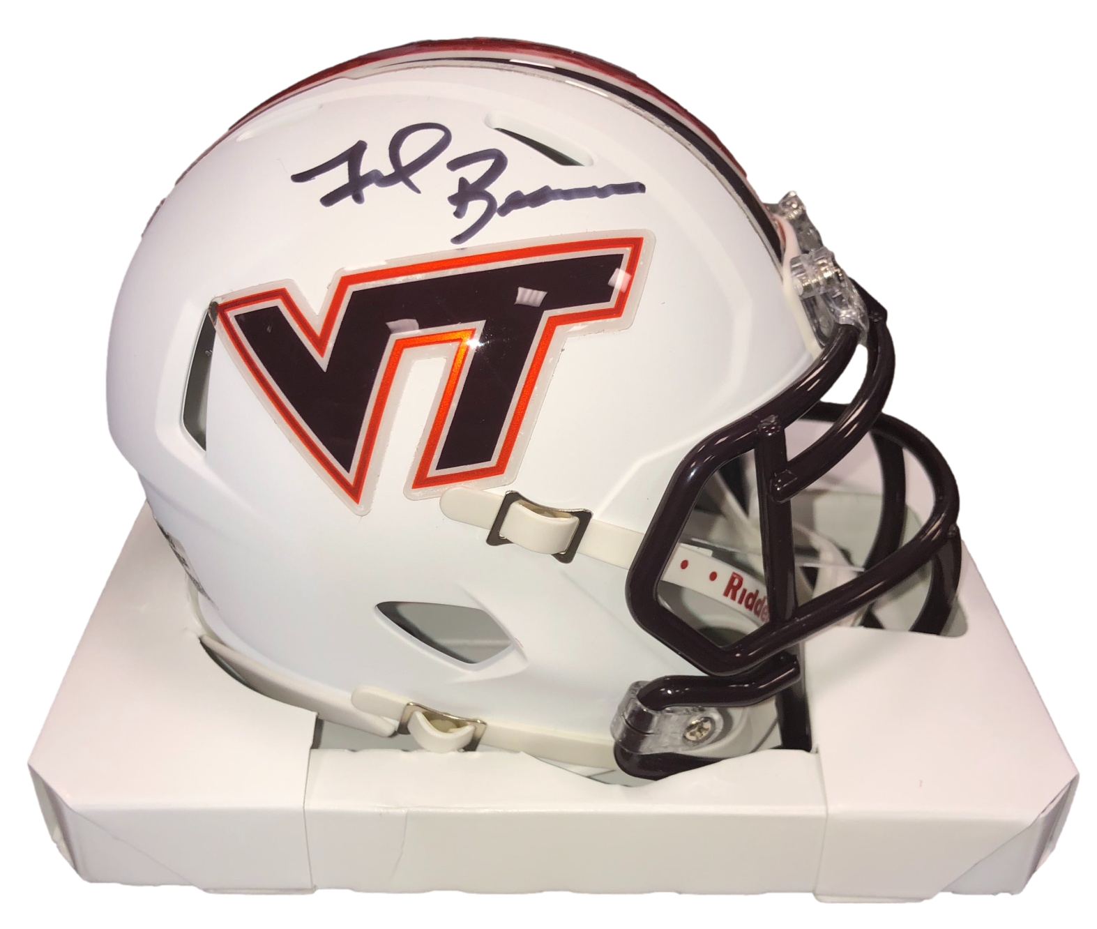 Virginia Tech Hokies Frank Beamer Signed Auto Wht Mini Helmet - JSA W COA - 757 Sports Collectibles