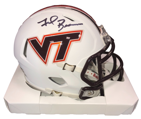 Virginia Tech Hokies Frank Beamer Signed Auto Wht Mini Helmet - JSA W COA - 757 Sports Collectibles