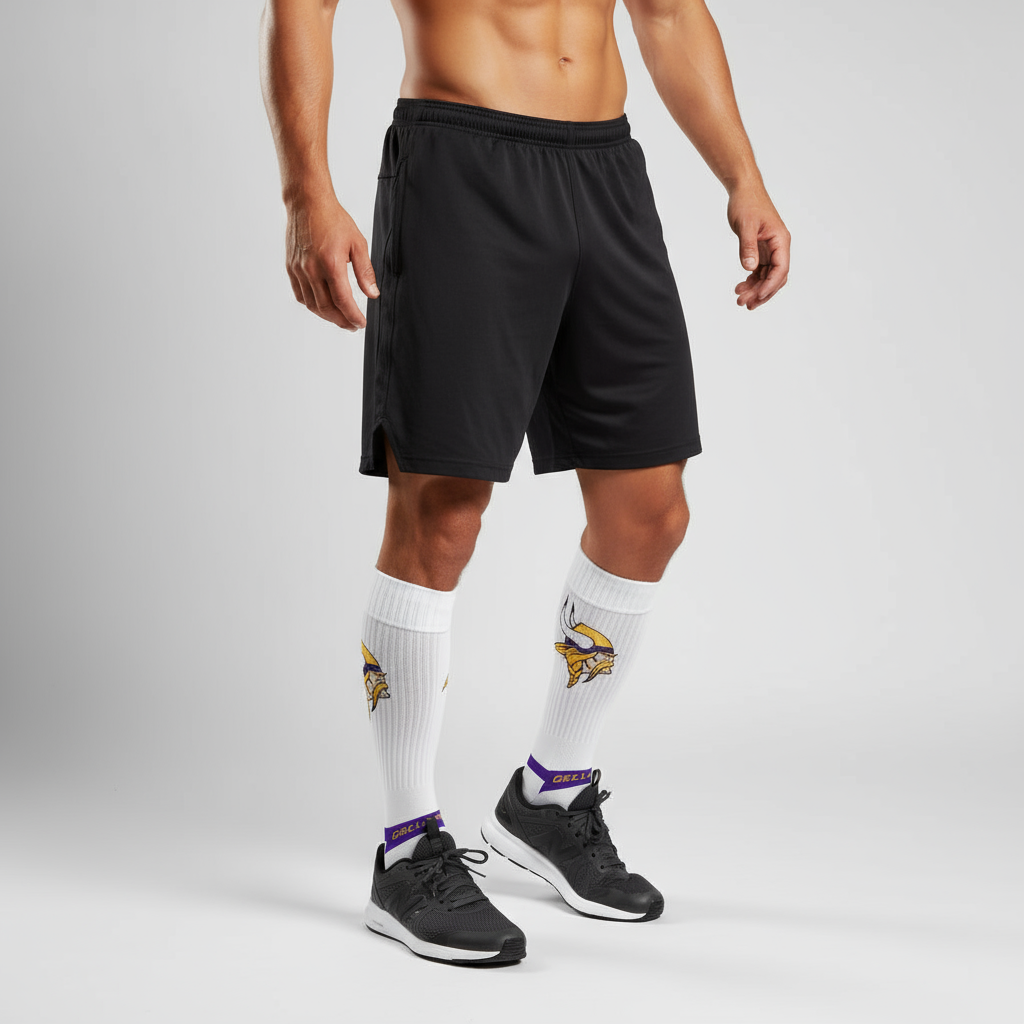 Minnesota Vikings Premium Knit Crew Primary Logo White Socks - Sports Gifts, Sports Memorabilia, Sports Collectibles, Fan Shop