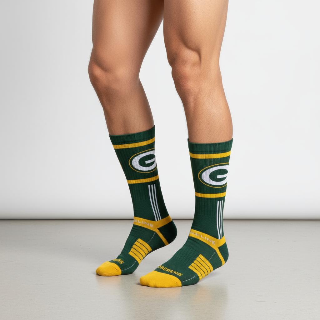 Green Bay Packers Premium Knit Crew Primary Logo Team Color Socks - Sports Gifts, Sports Memorabilia, Sports Collectibles, Fan Shop