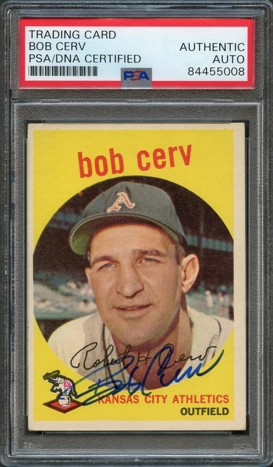 1959 Topps #100 Bob Cerv Signed Card PSA Slabbed Auto Kansas City Athletics - Sports Collectibles, Sports Memorabilia, Sports Fan Shop, Sports Gifts