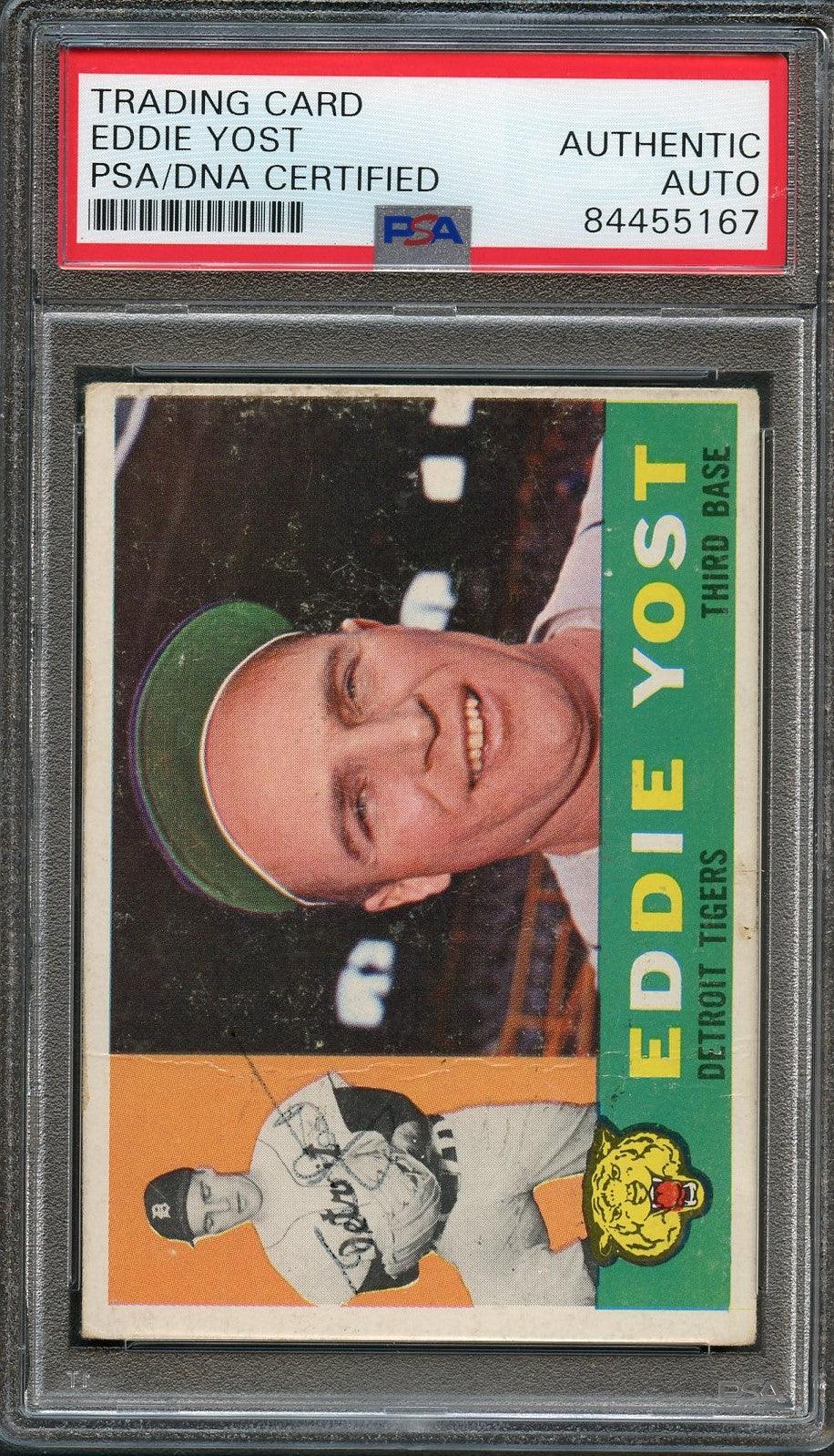 1960 Topps #245 Eddie Yost Signed Card PSA Slabbed Auto Tigers - Sports Collectibles, Sports Memorabilia, Sports Fan Shop, Sports Gifts