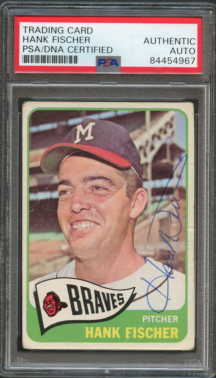 1965 TOPPS #585 HANK FISCHER Signed Card AUTO PSA Slabbed Braves - Sports Collectibles, Sports Memorabilia, Sports Fan Shop, Sports Gifts