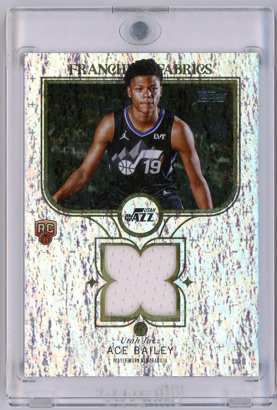2025 Topps Ace Bailey #FFAB Franchise Fabrics Player Worn Relic Utah Jazz Rookie RC Basketball Card