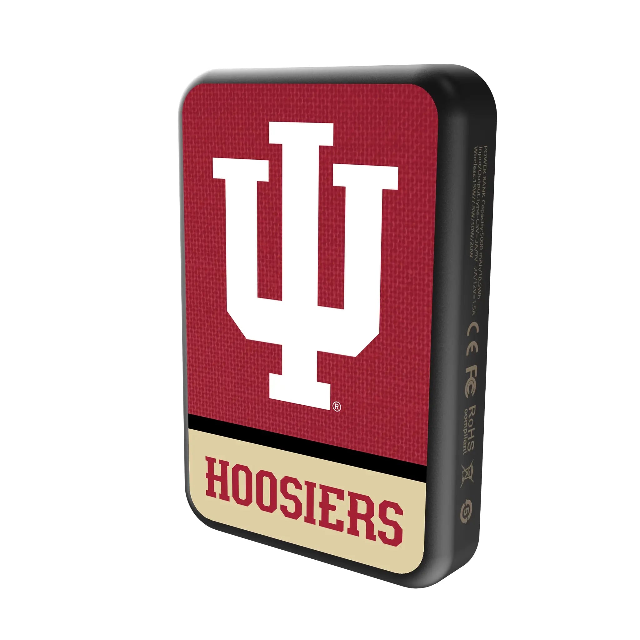 Indiana University Hoosiers Endzone Solid Wireless Mag Power Bank