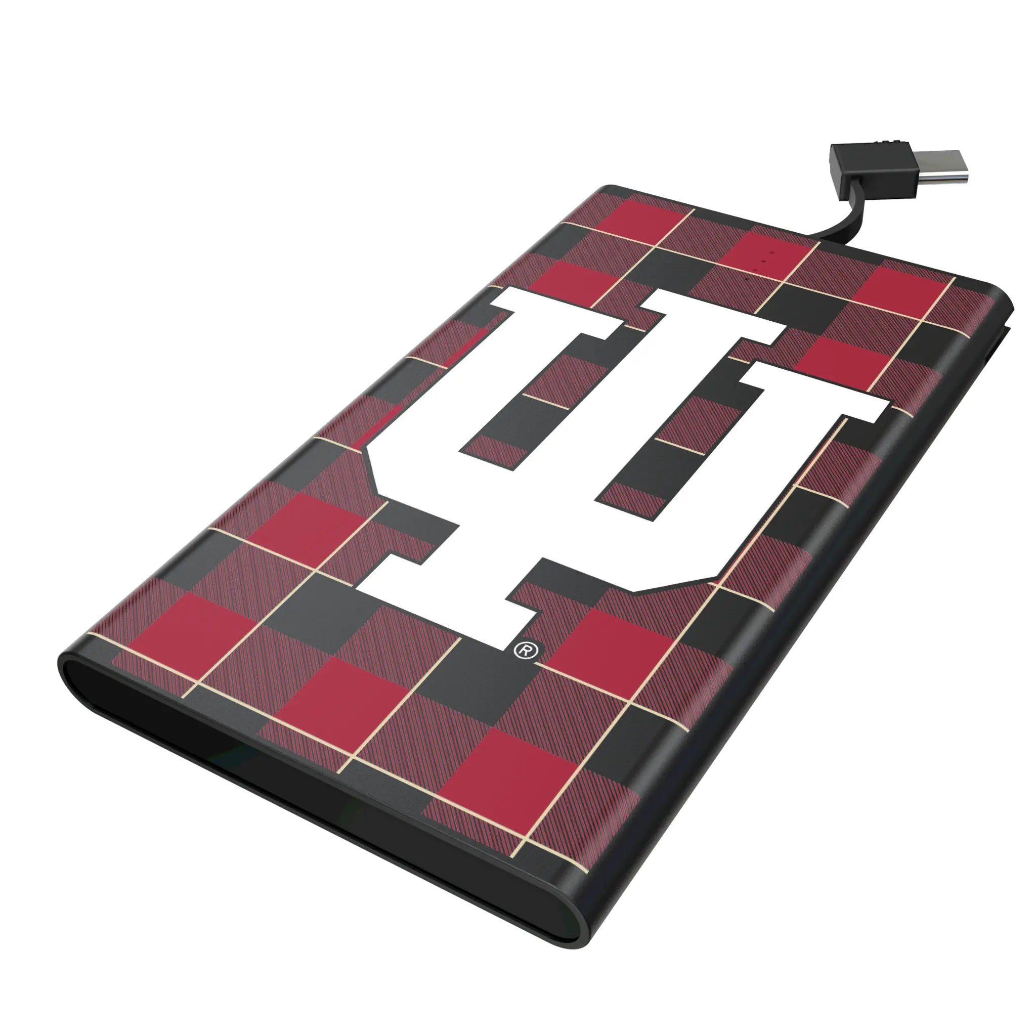 Indiana University Hoosiers Plaid 5000mAh Flat Powerbank