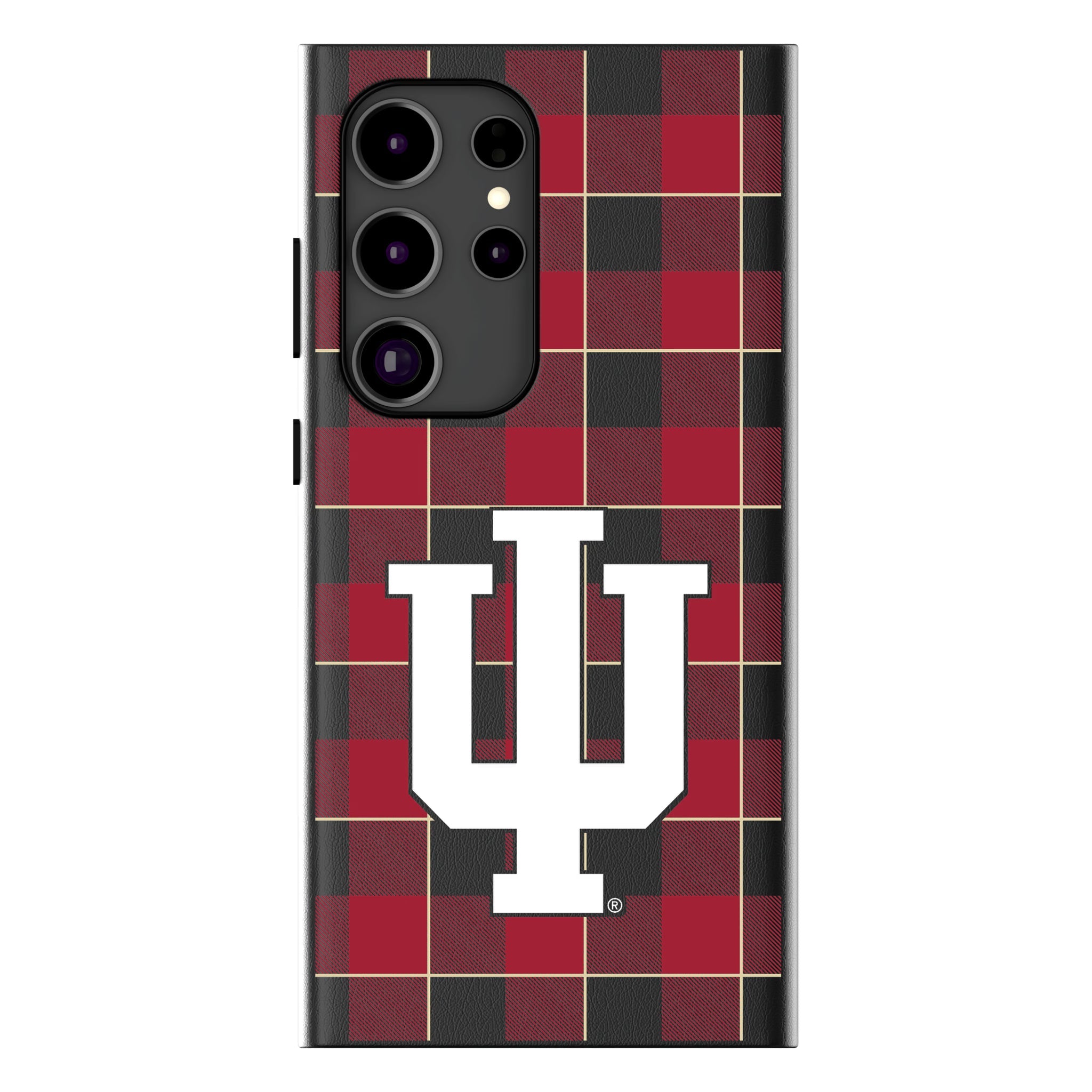 Indiana University Hoosiers Plaid MagSafe Compatible Phone Case for Samsung Galaxy