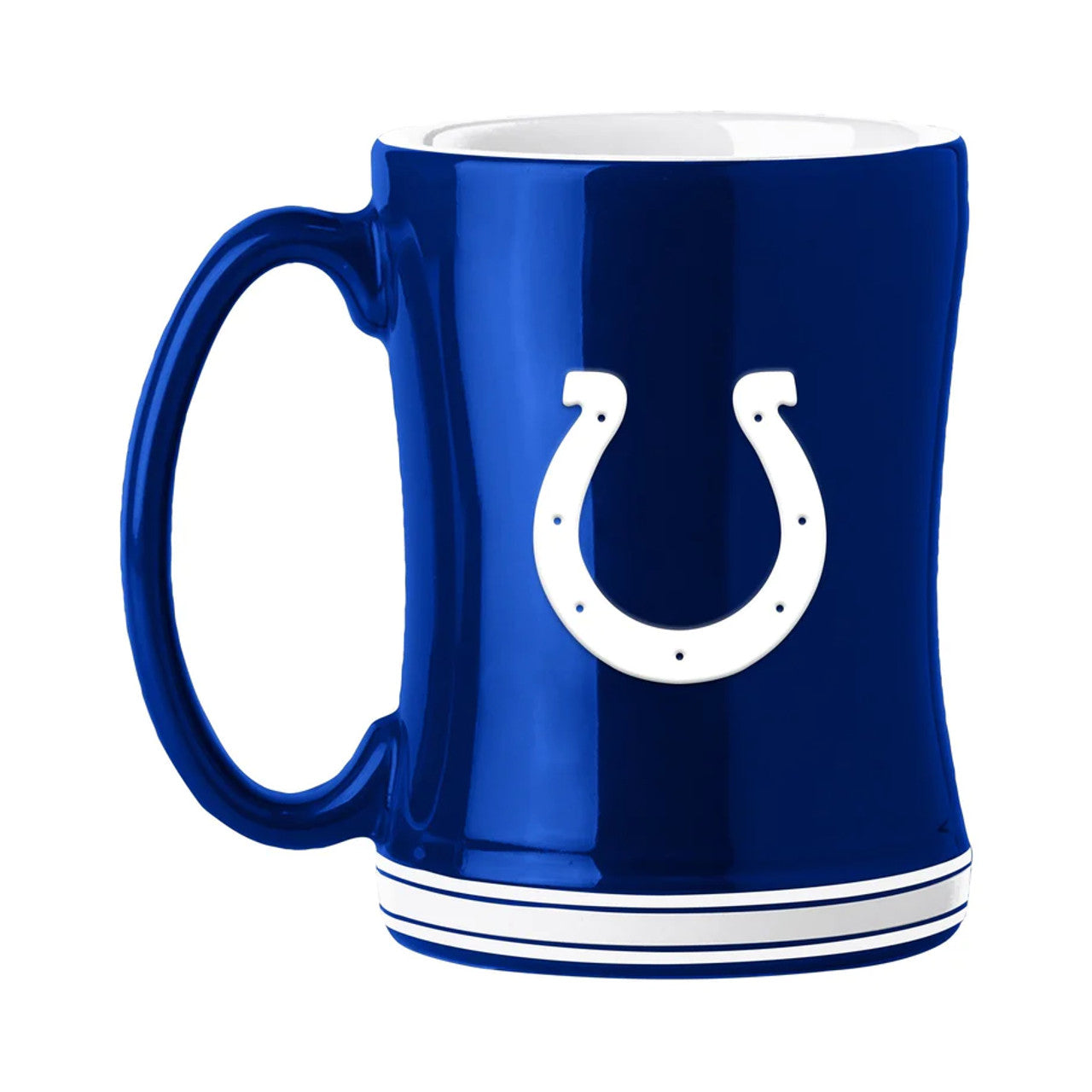 Indianapolis Colts Coffee Mug 14oz Sculpted Relief Team Color - Sports Collectibles, Sports Memorabilia, Sports Fan Shop, Sports Gifts