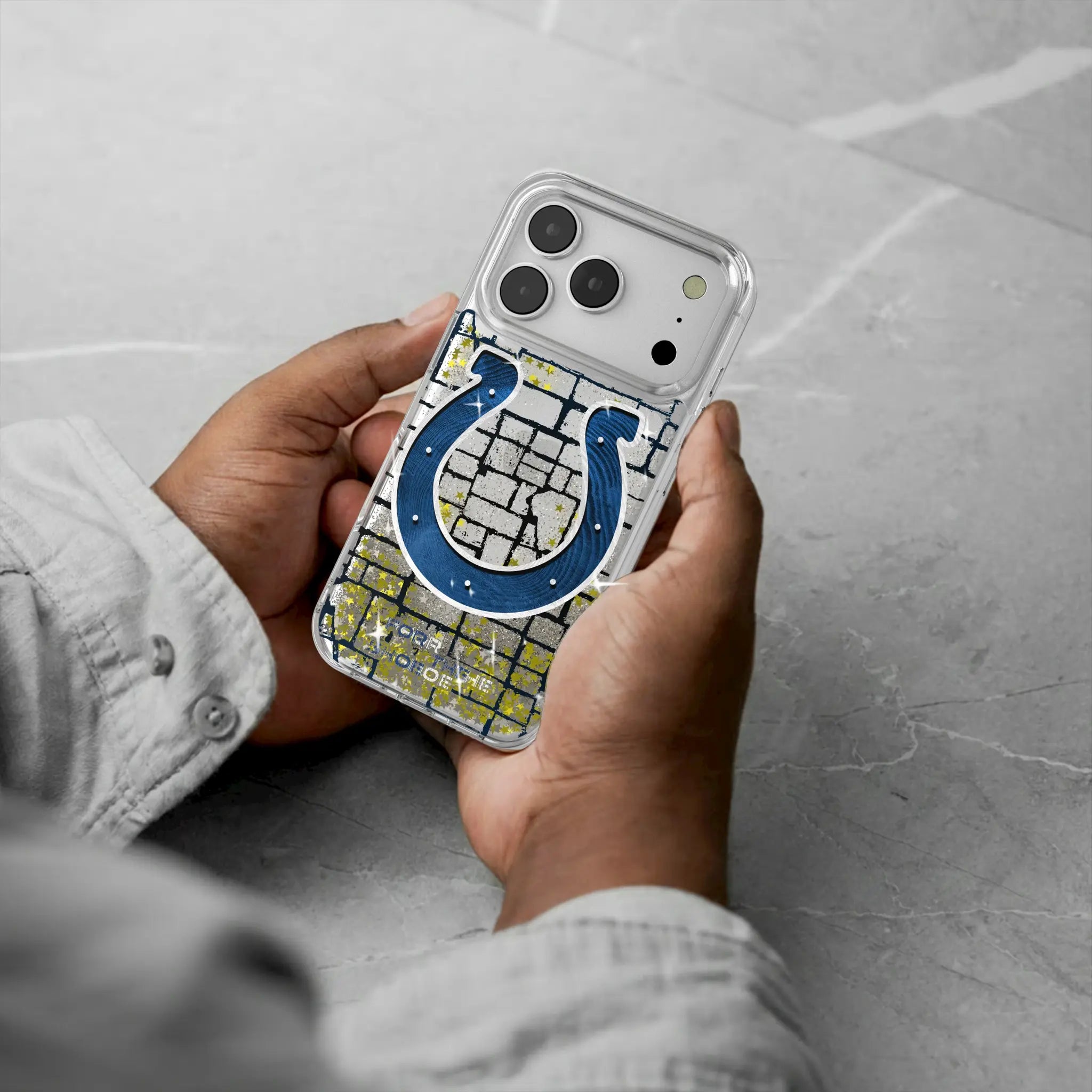 Indianapolis Colts Brick Glitter Phone Case for Apple iPhone