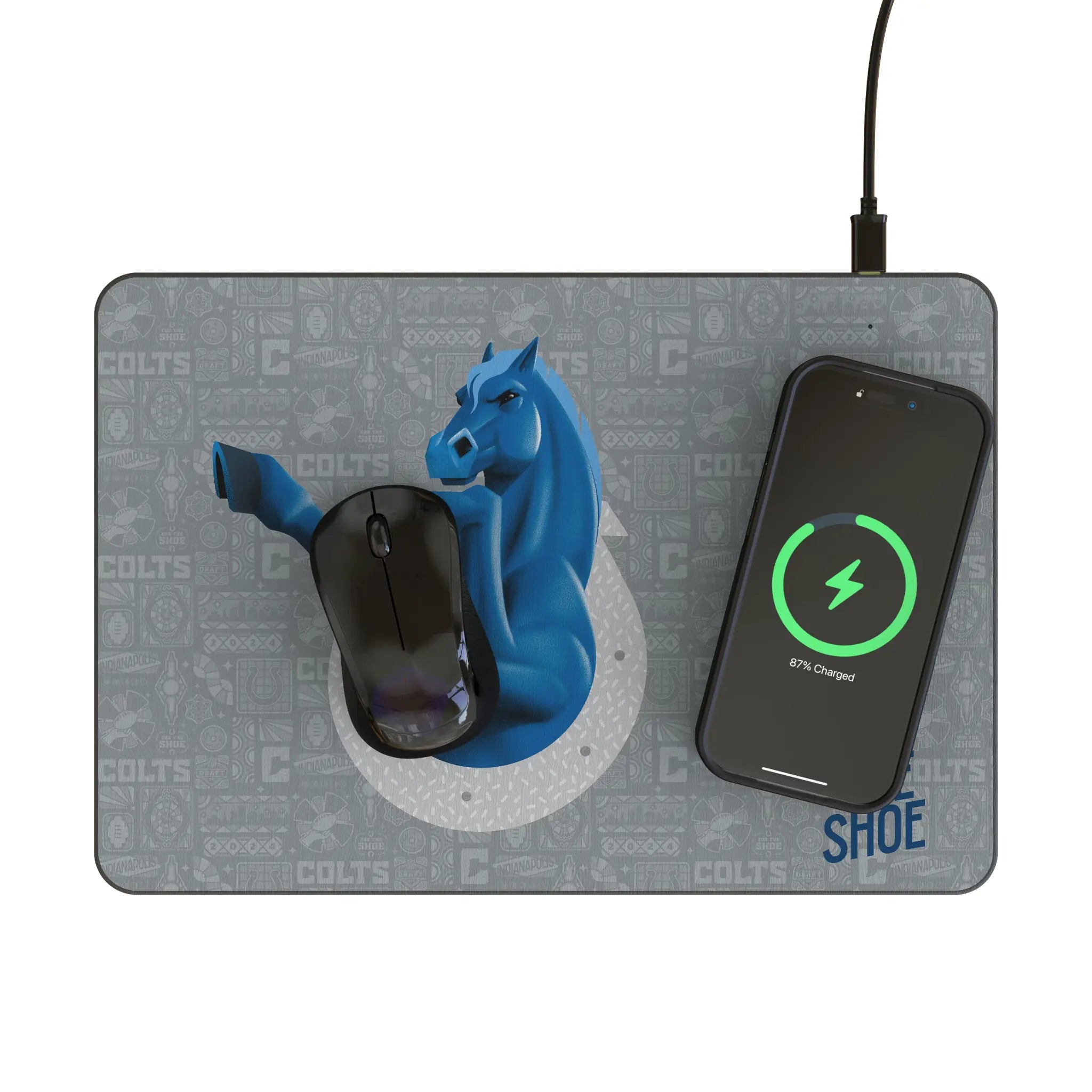 Indianapolis Colts 2024 Edition 15-Watt Wireless Charger and Mouse Pad