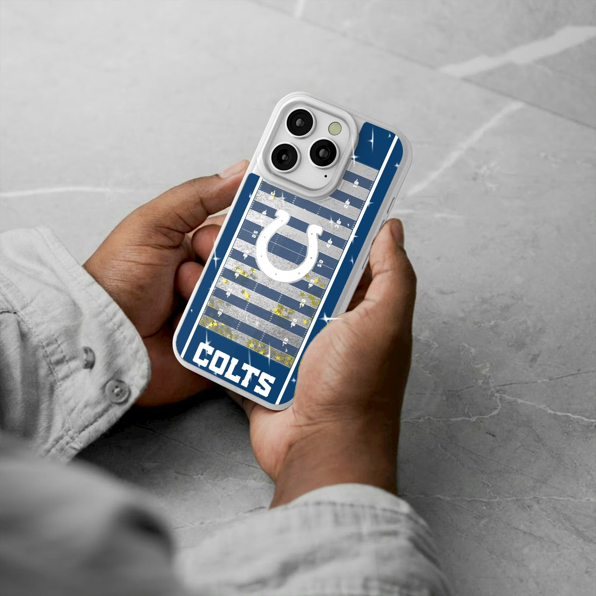 Indianapolis Colts Field Glitter Phone Case