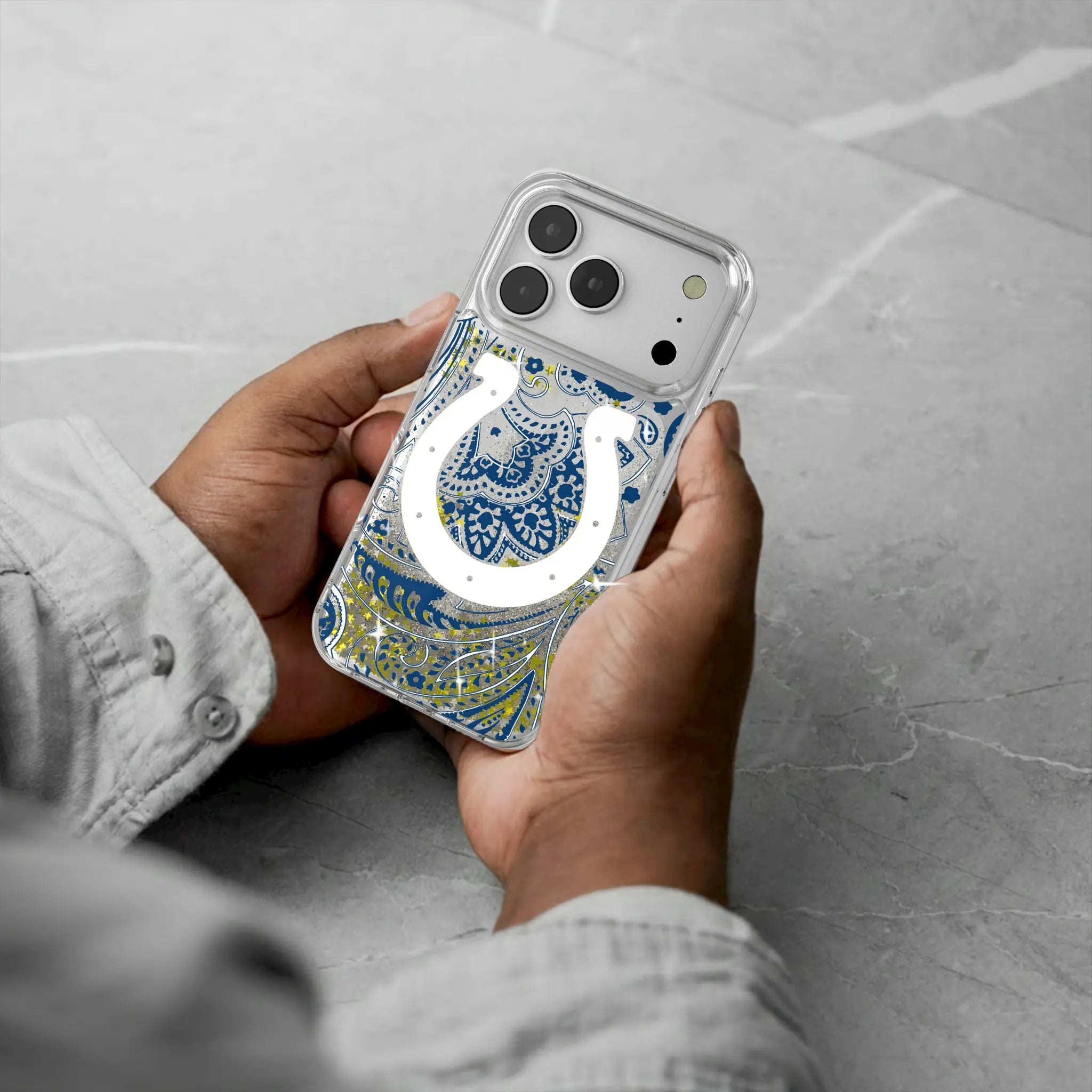 Indianapolis Colts Paisley Glitter Phone Case