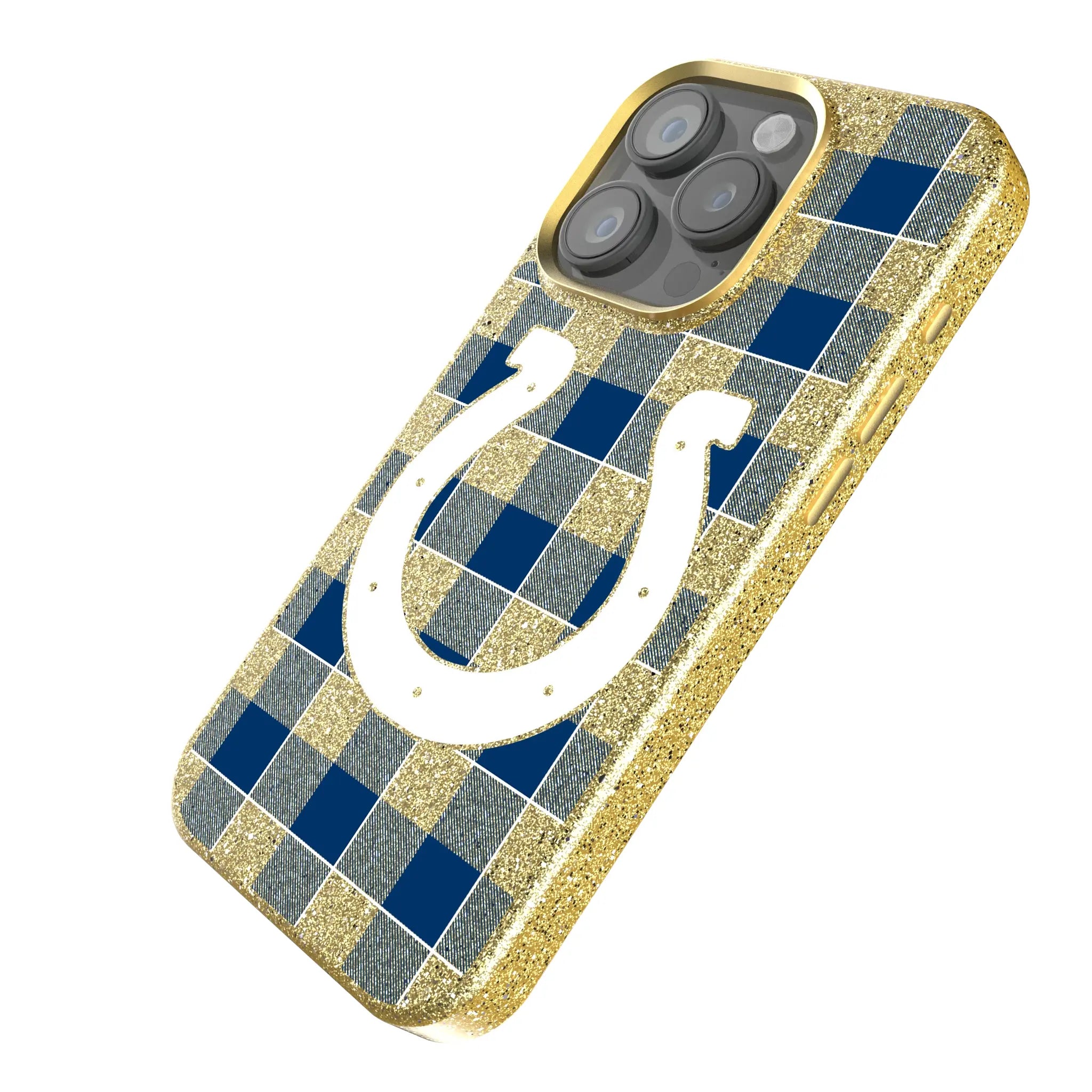 Indianapolis Colts Plaid Bling Phone Case