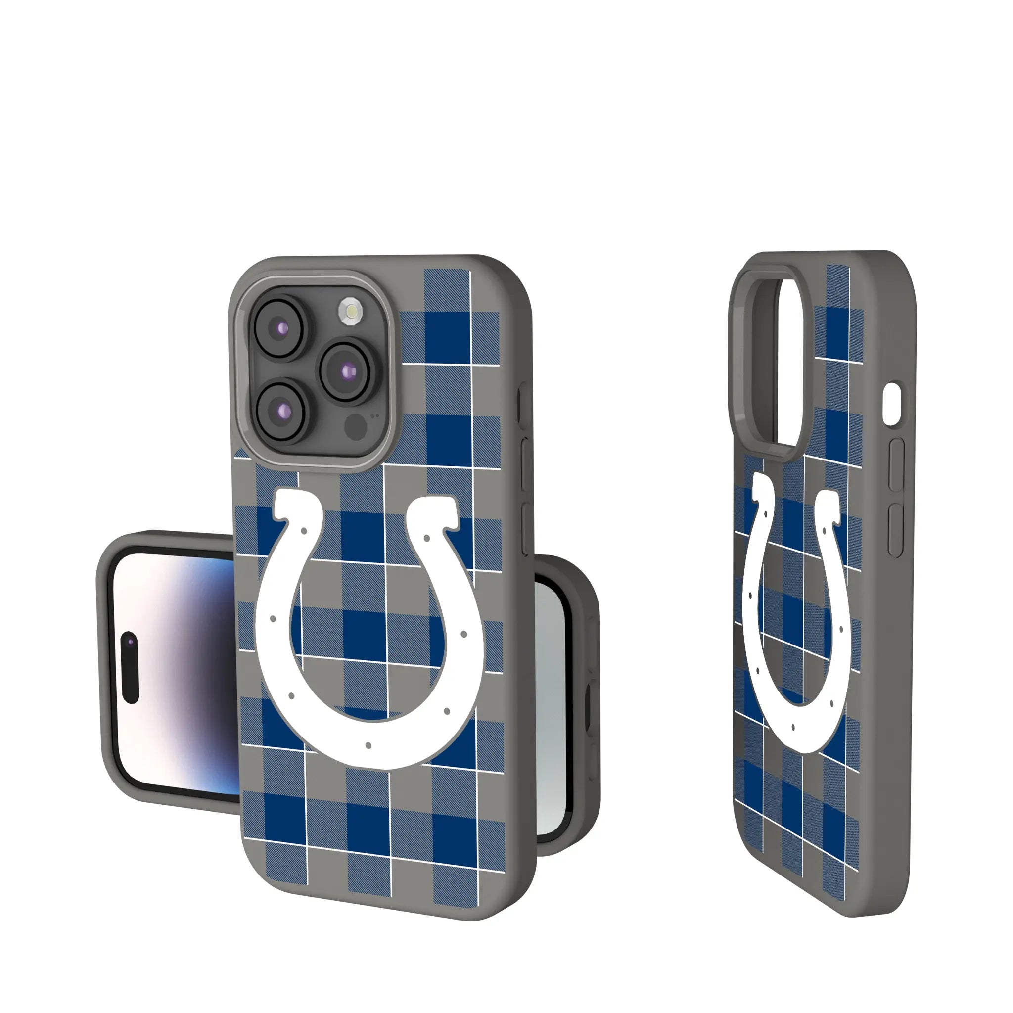 Indianapolis Colts Plaid Soft Touch Phone Case