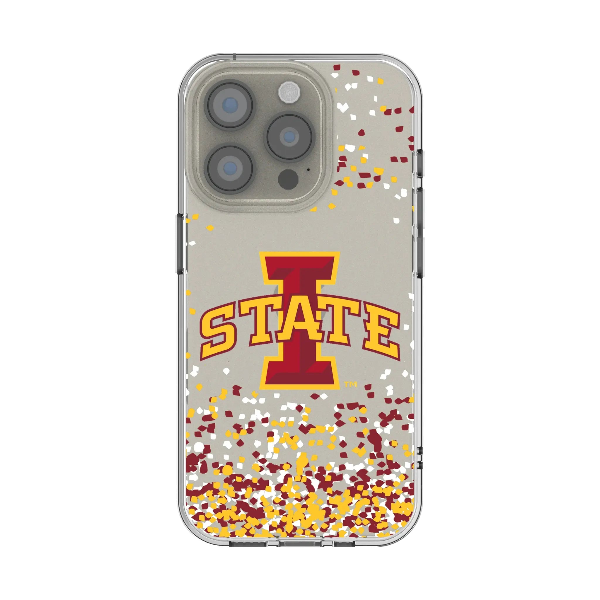 Iowa State University Cyclones Confetti Clear Phone Case for Apple iPhone