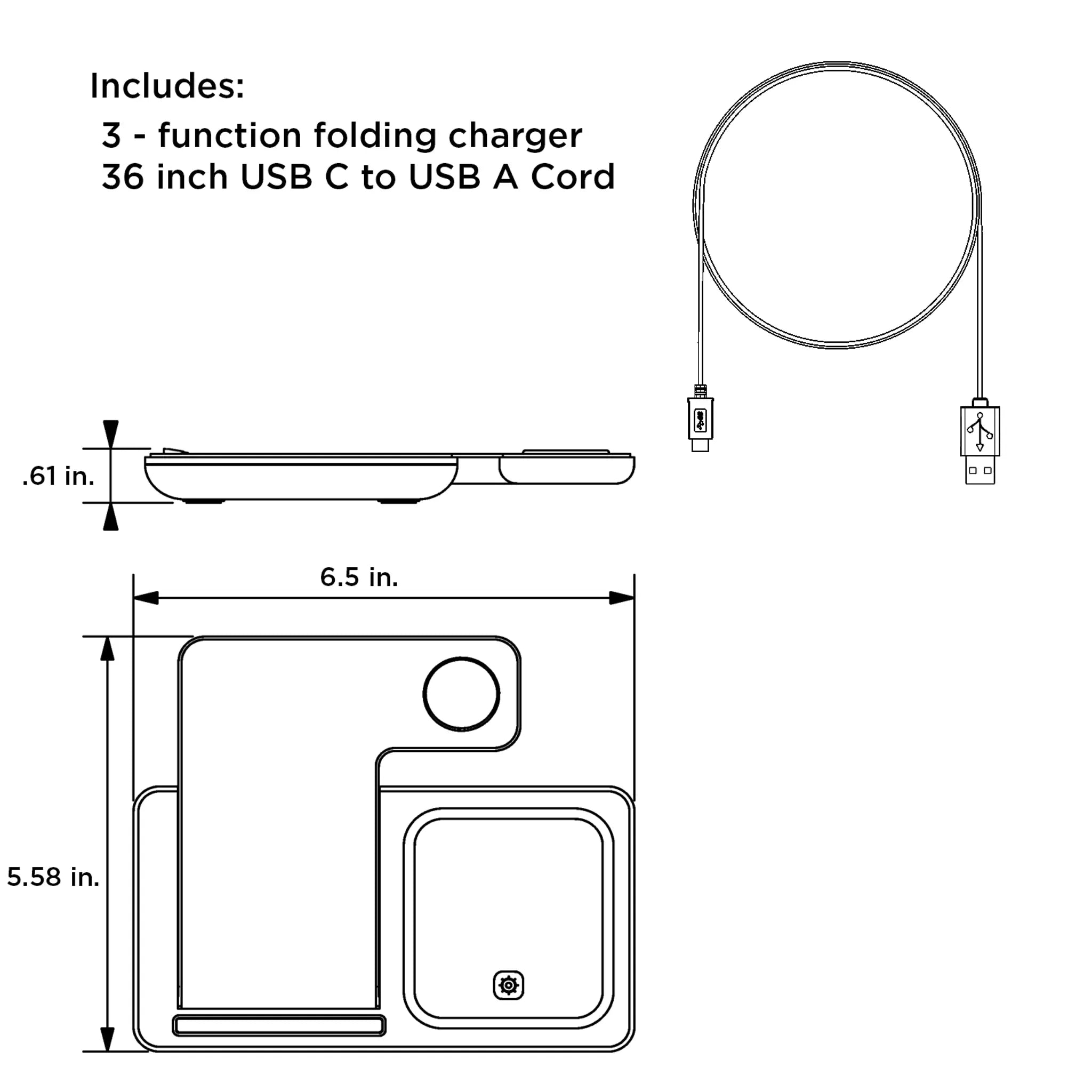 Iowa State University Cyclones Linen 3 in 1 Charging Station