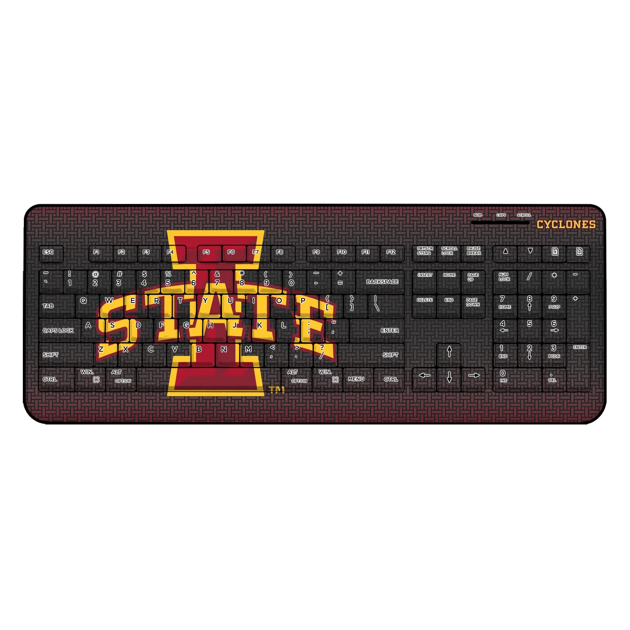 Iowa State University Cyclones Linen Wireless USB Keyboard