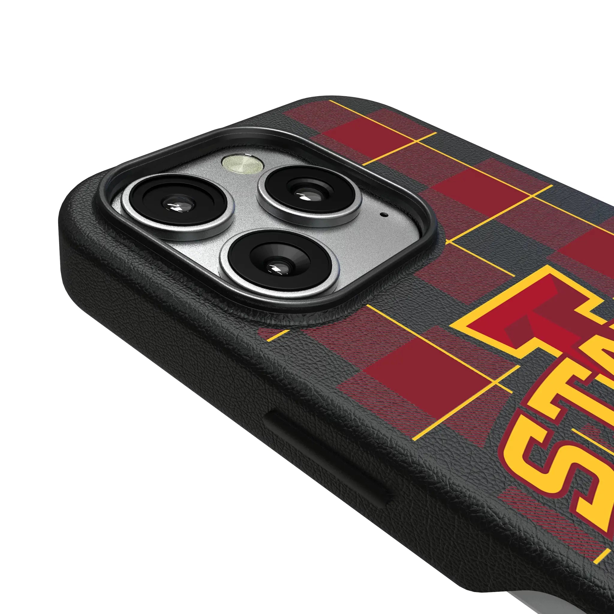 Iowa State University Cyclones Plaid MagSafe Compatible Phone Case for Apple iPhone
