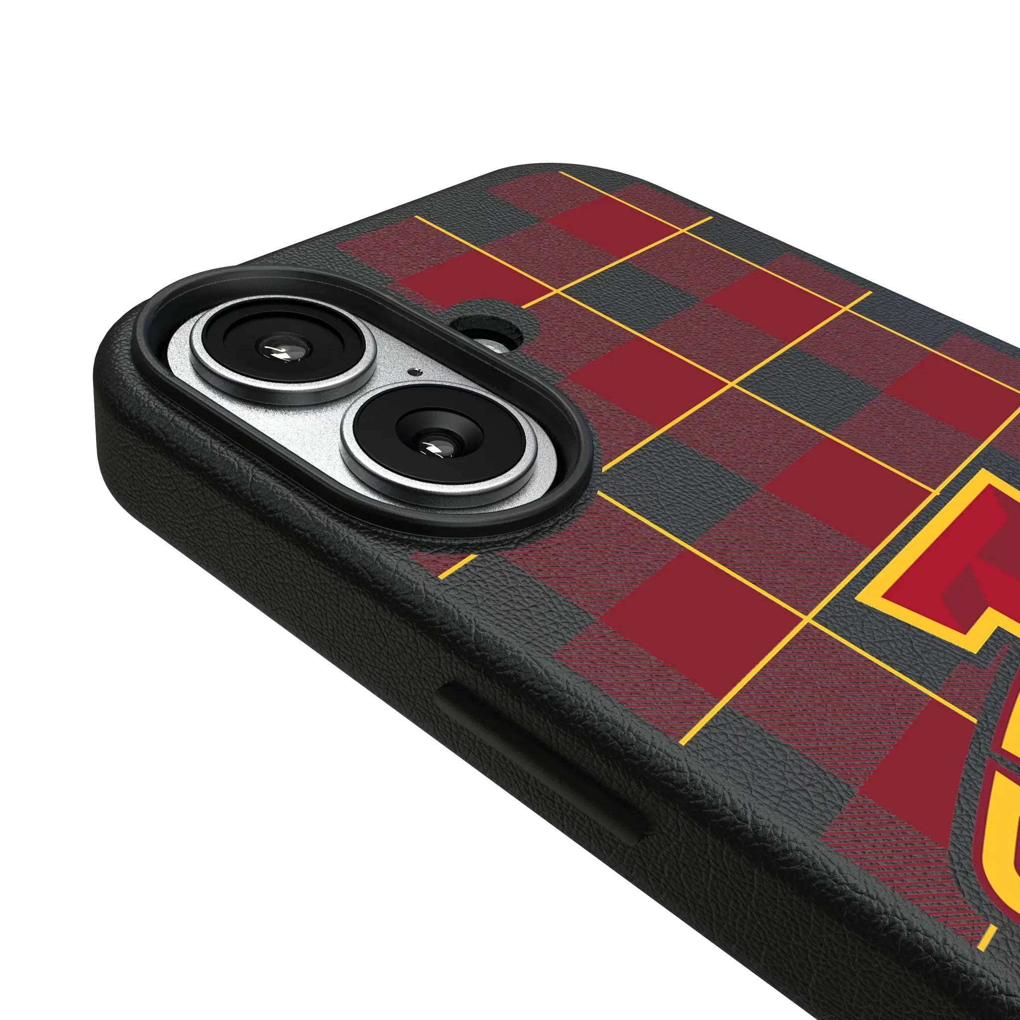 Iowa State University Cyclones Plaid MagSafe Compatible Phone Case for Apple iPhone