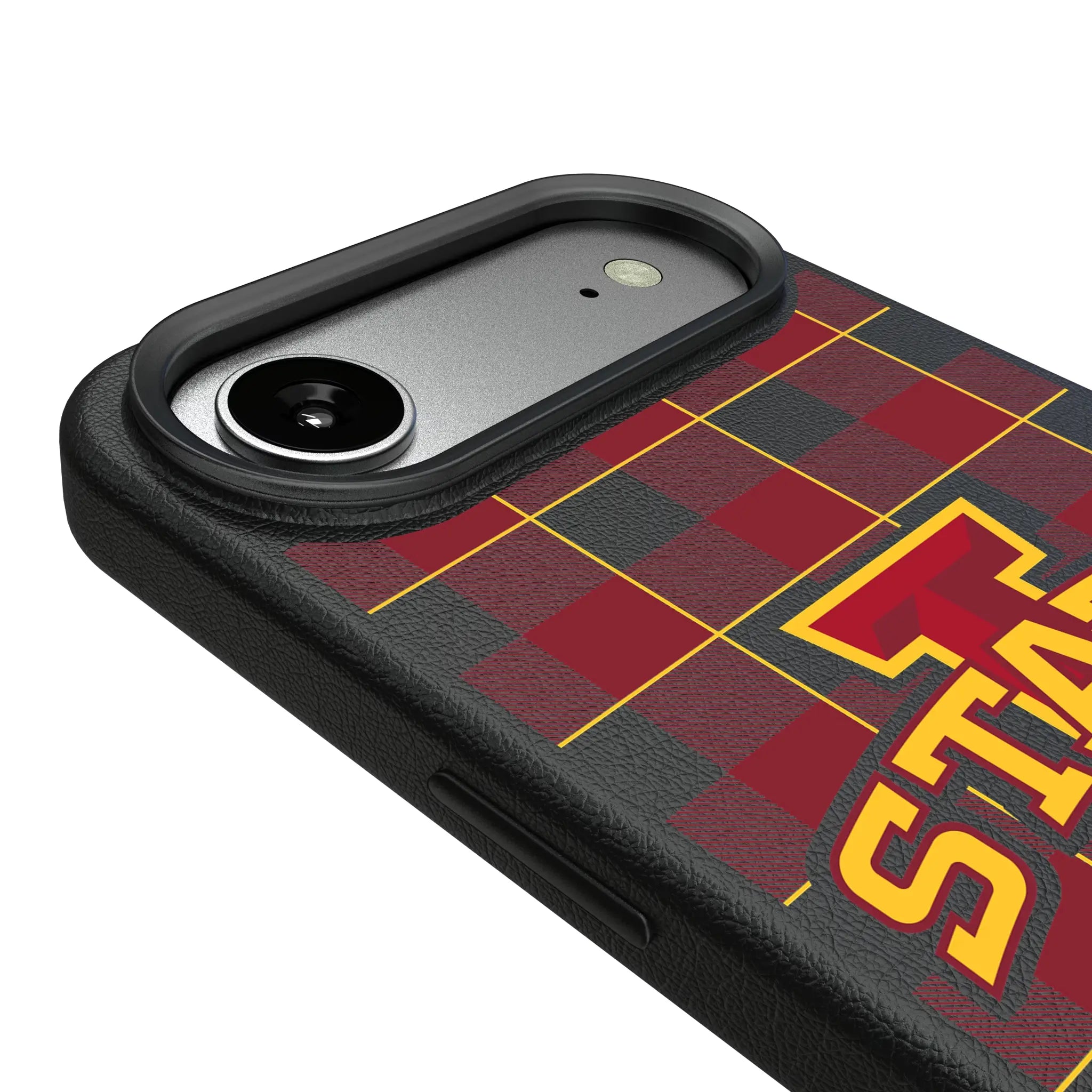 Iowa State University Cyclones Plaid MagSafe Compatible Phone Case for Apple iPhone