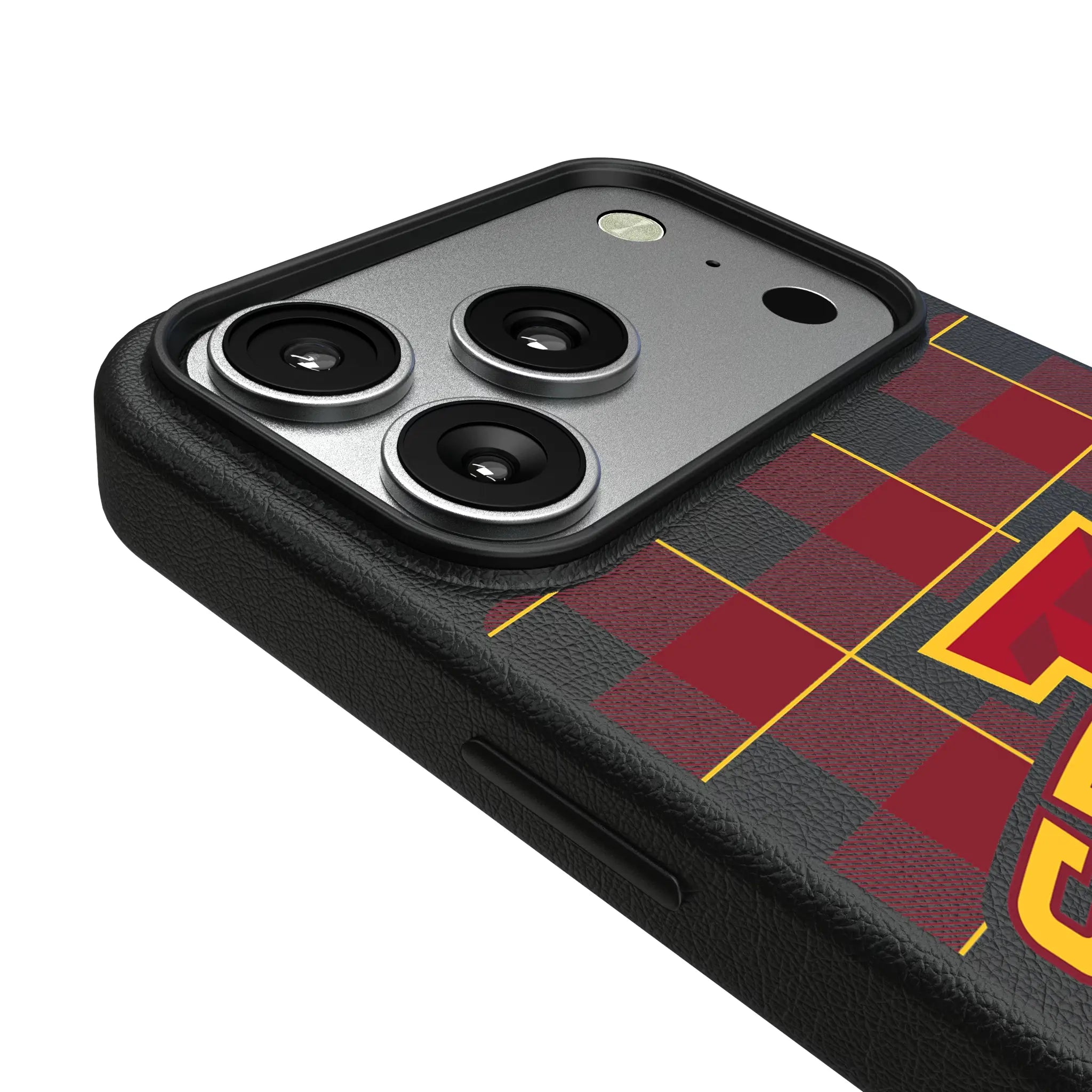 Iowa State University Cyclones Plaid MagSafe Compatible Phone Case for Apple iPhone