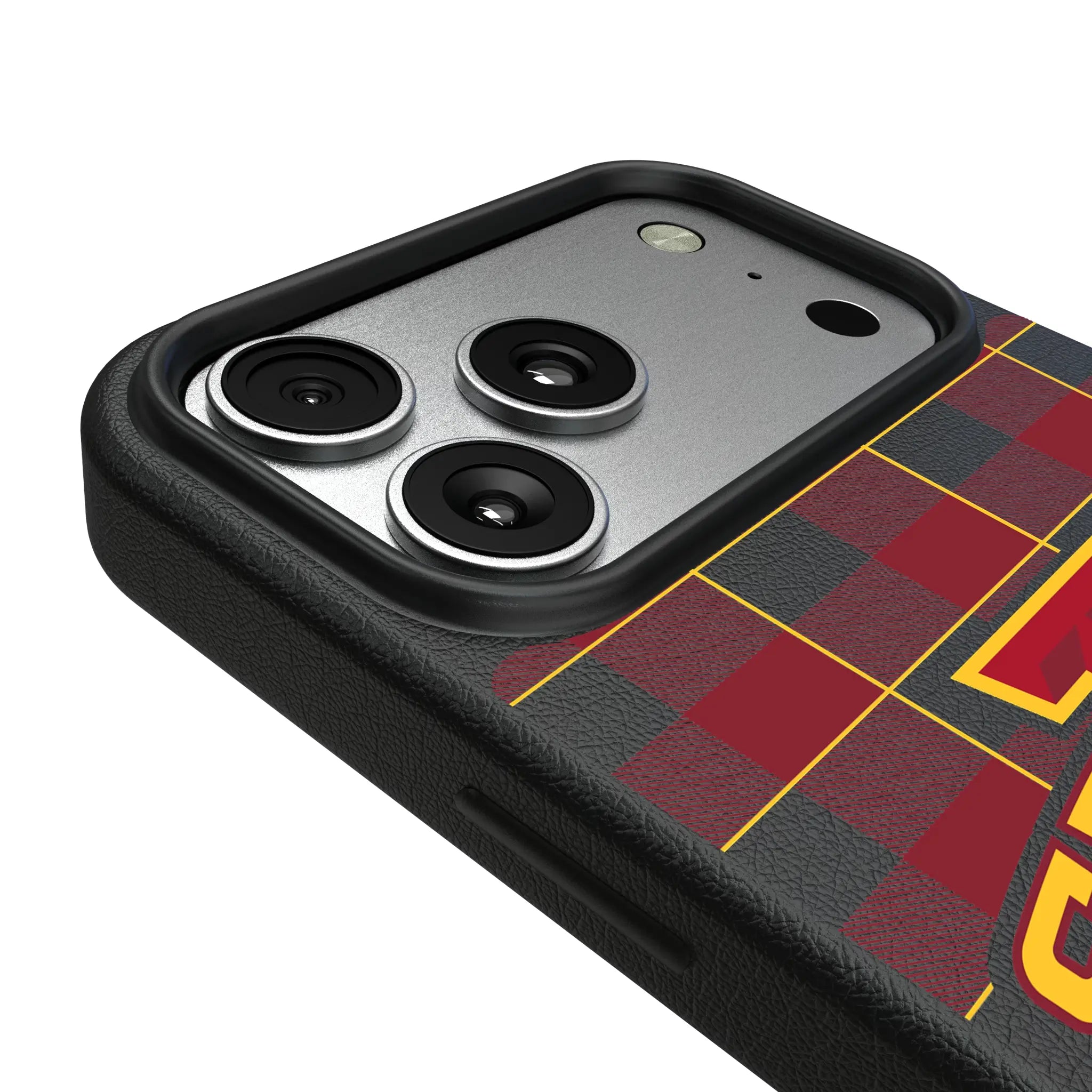 Iowa State University Cyclones Plaid MagSafe Compatible Phone Case for Apple iPhone