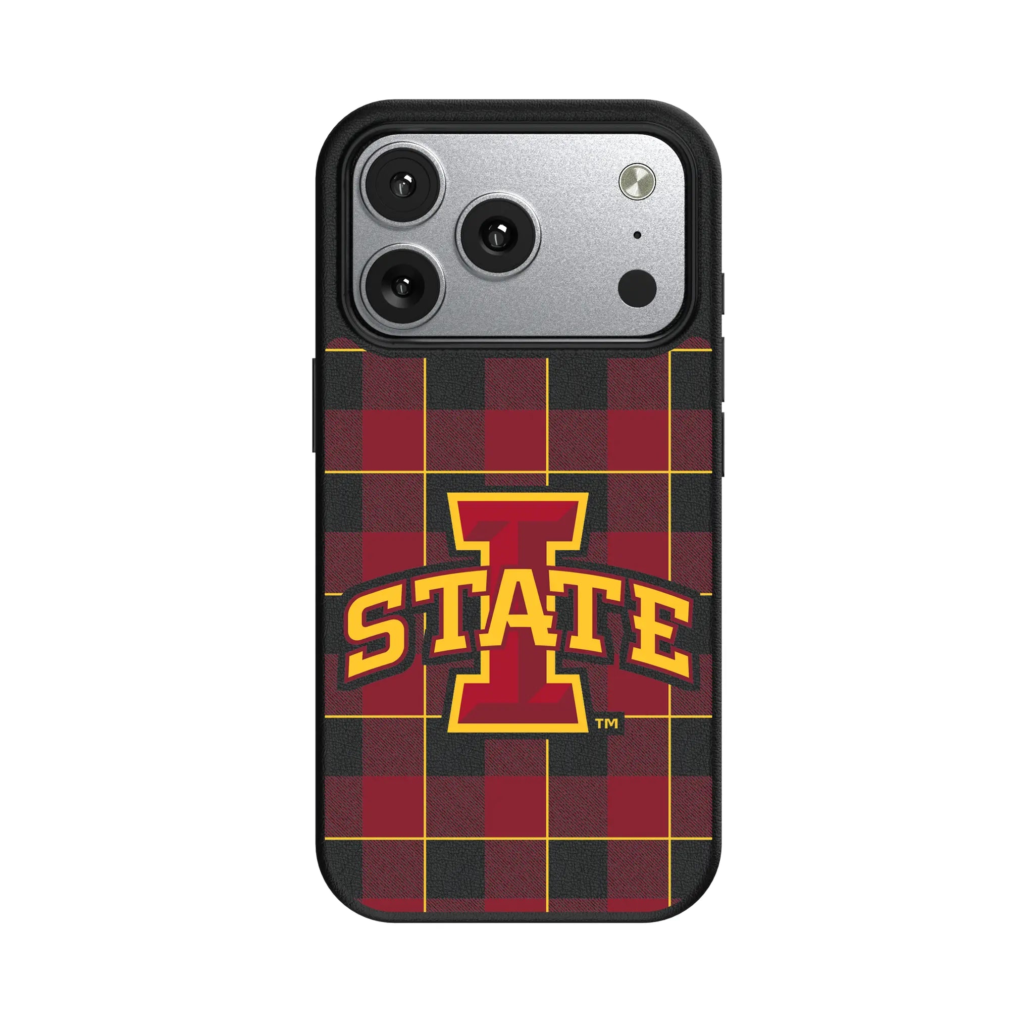 Iowa State University Cyclones Plaid MagSafe Compatible Phone Case for Apple iPhone