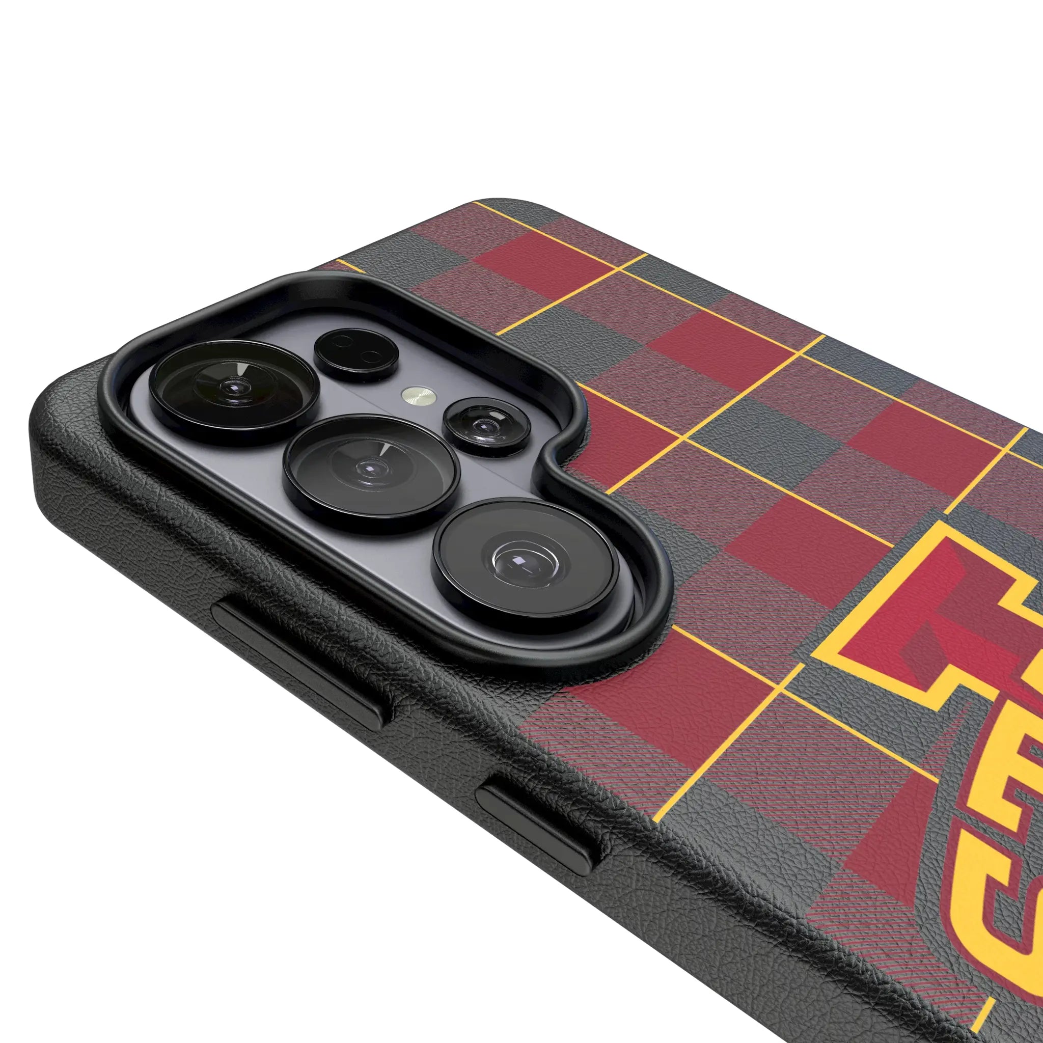 Iowa State University Cyclones Plaid MagSafe Compatible Phone Case for Samsung Galaxy