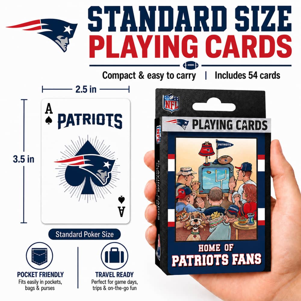 New England Patriots Fan Deck Playing Cards - 54 Card Collection