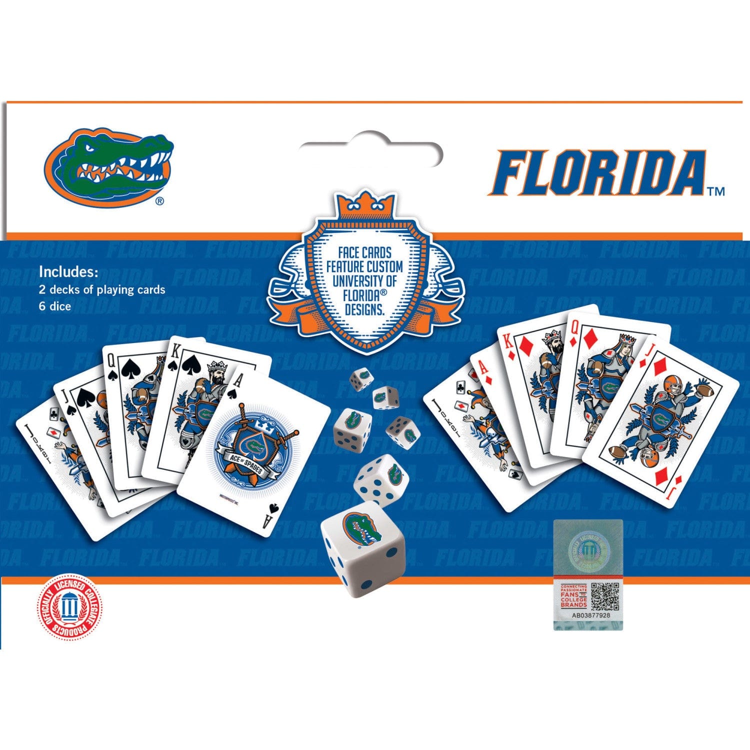 Florida Gators 2-Pack Playing Cards and Dice Set - Sports Gifts, Sports Memorabilia, Sports Collectibles, Fan Shop
