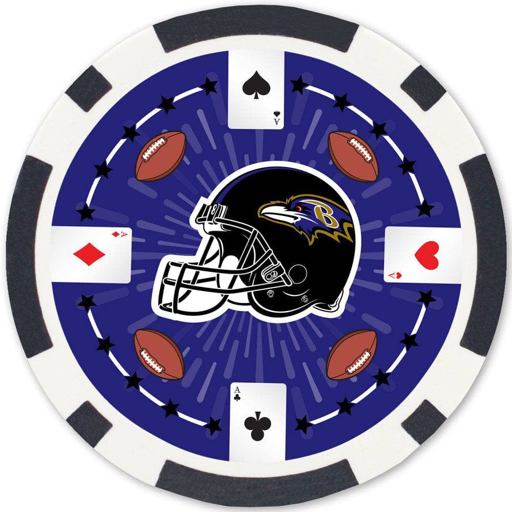 Baltimore Ravens 100-Piece Poker Chip Set - Sports Gifts, Sports Memorabilia, Sports Collectibles, Fan Shop