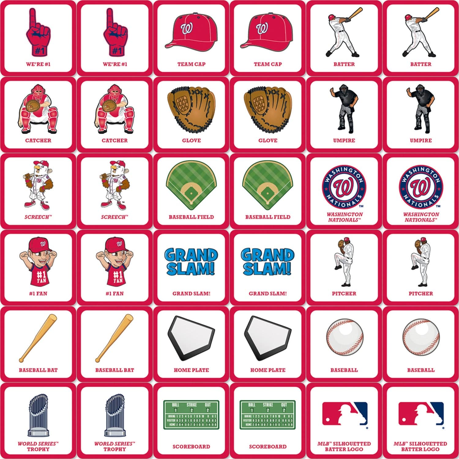 Washington Nationals Memory Matching Game - Sports Gifts, Sports Memorabilia, Sports Collectibles, Fan Shop