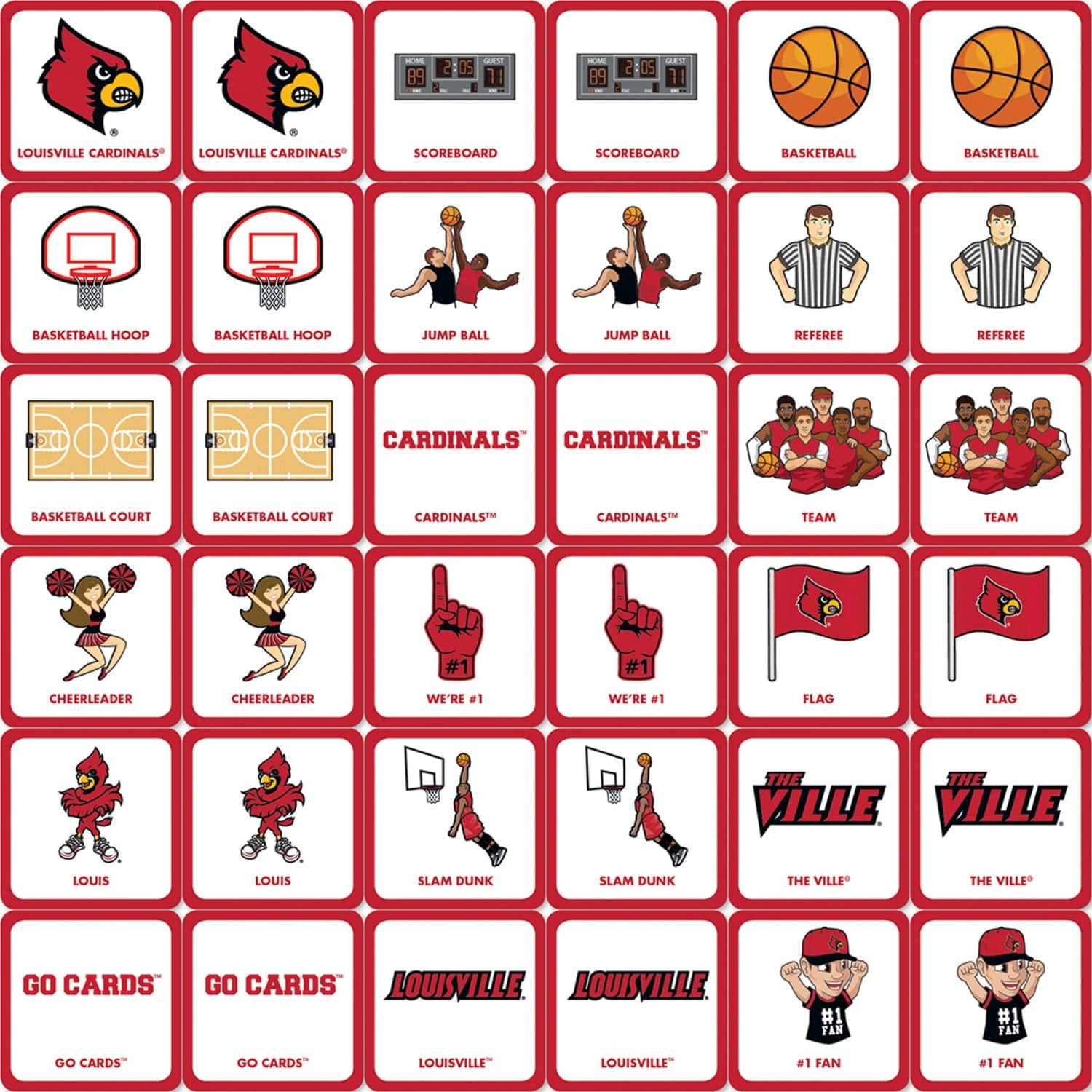 Louisville Cardinals Memory Matching Game - Sports Gifts, Sports Memorabilia, Sports Collectibles, Fan Shop